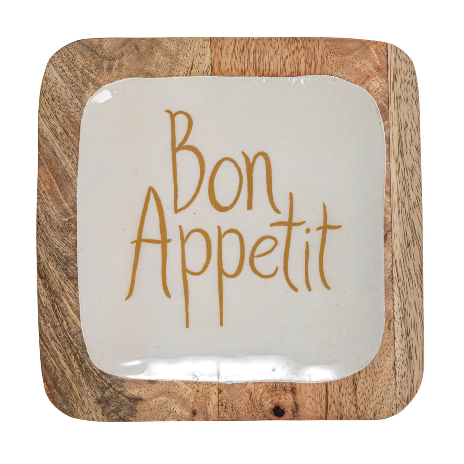 Hello Honey® Bon Apetit Enameled Mango Wood Tray Set