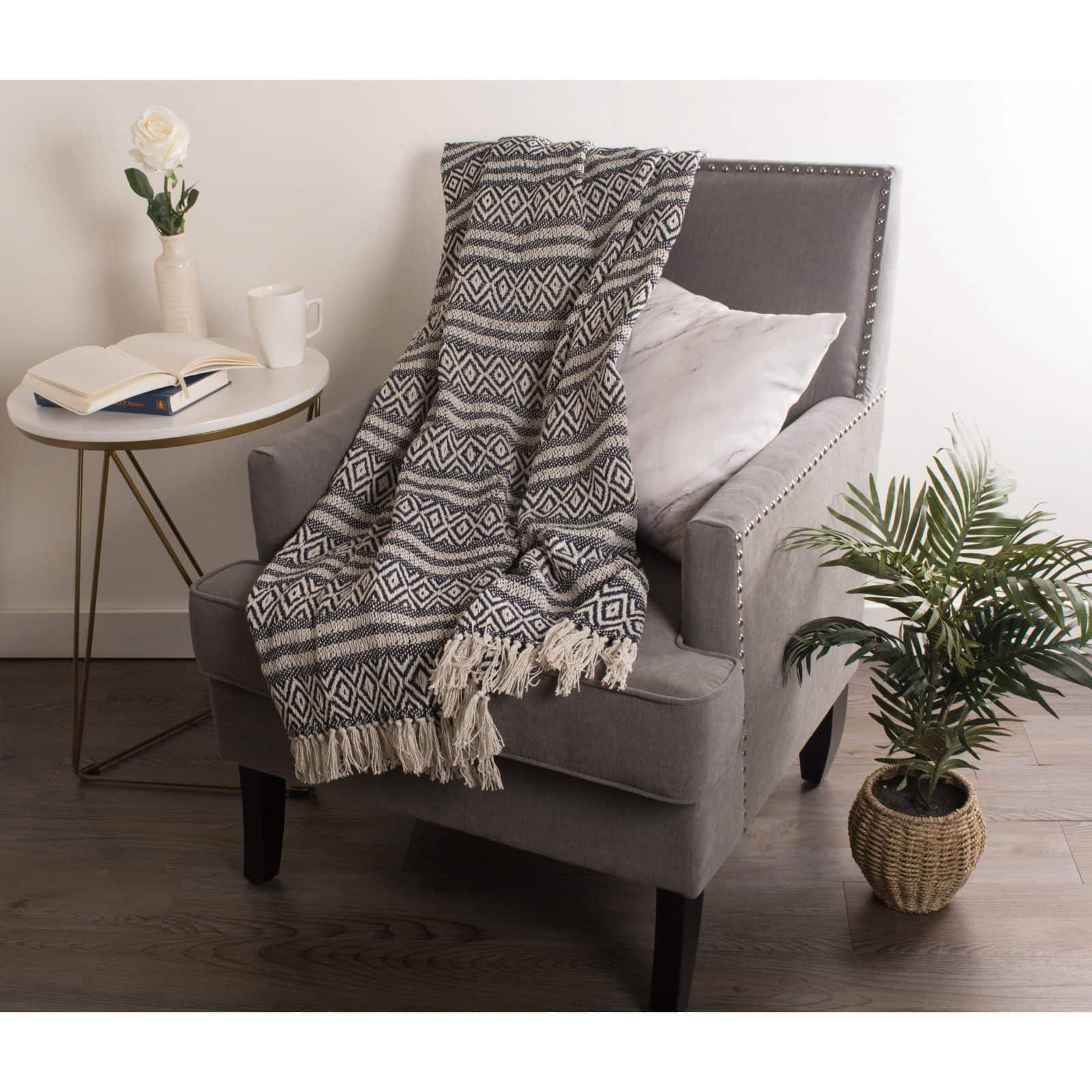 DII® Navy Adobe Stripe Throw