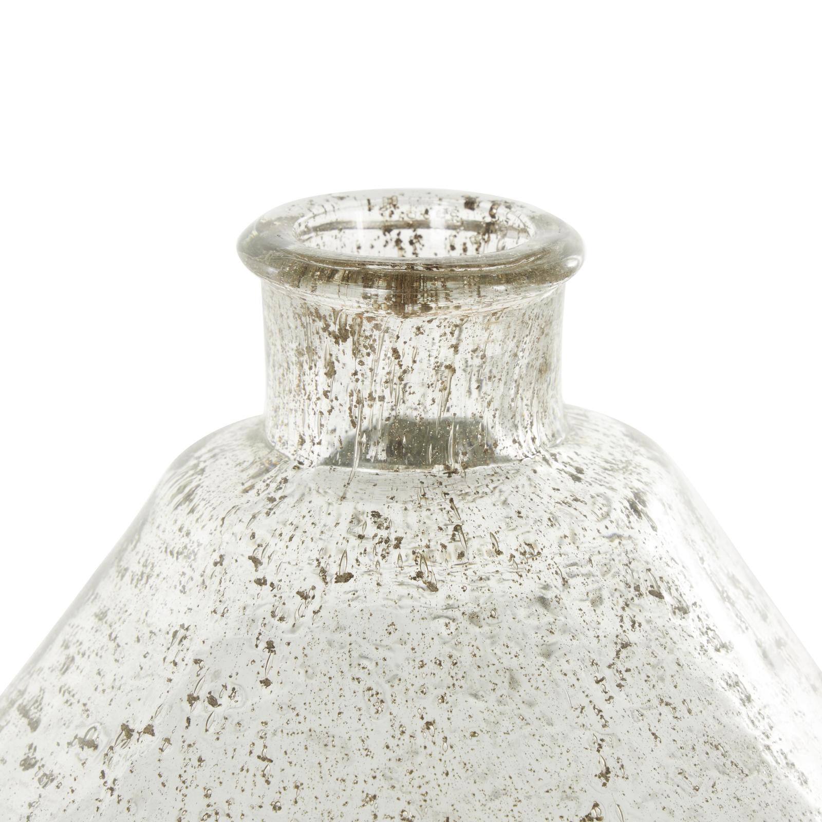 11" Clear Glass Speckled Vase with Brown Accents
