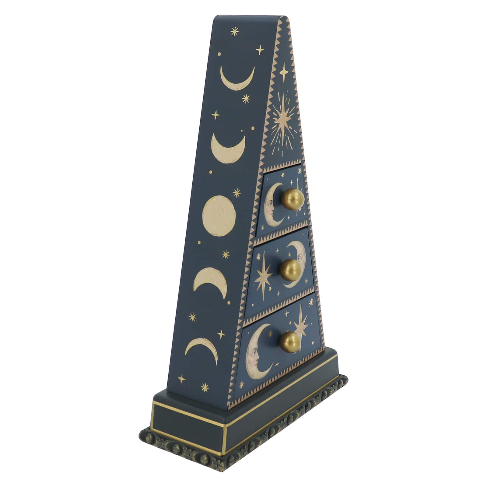 18" Navy Blue Celestial Pyramid 3-Drawer Tabletop Décor by Ashland®