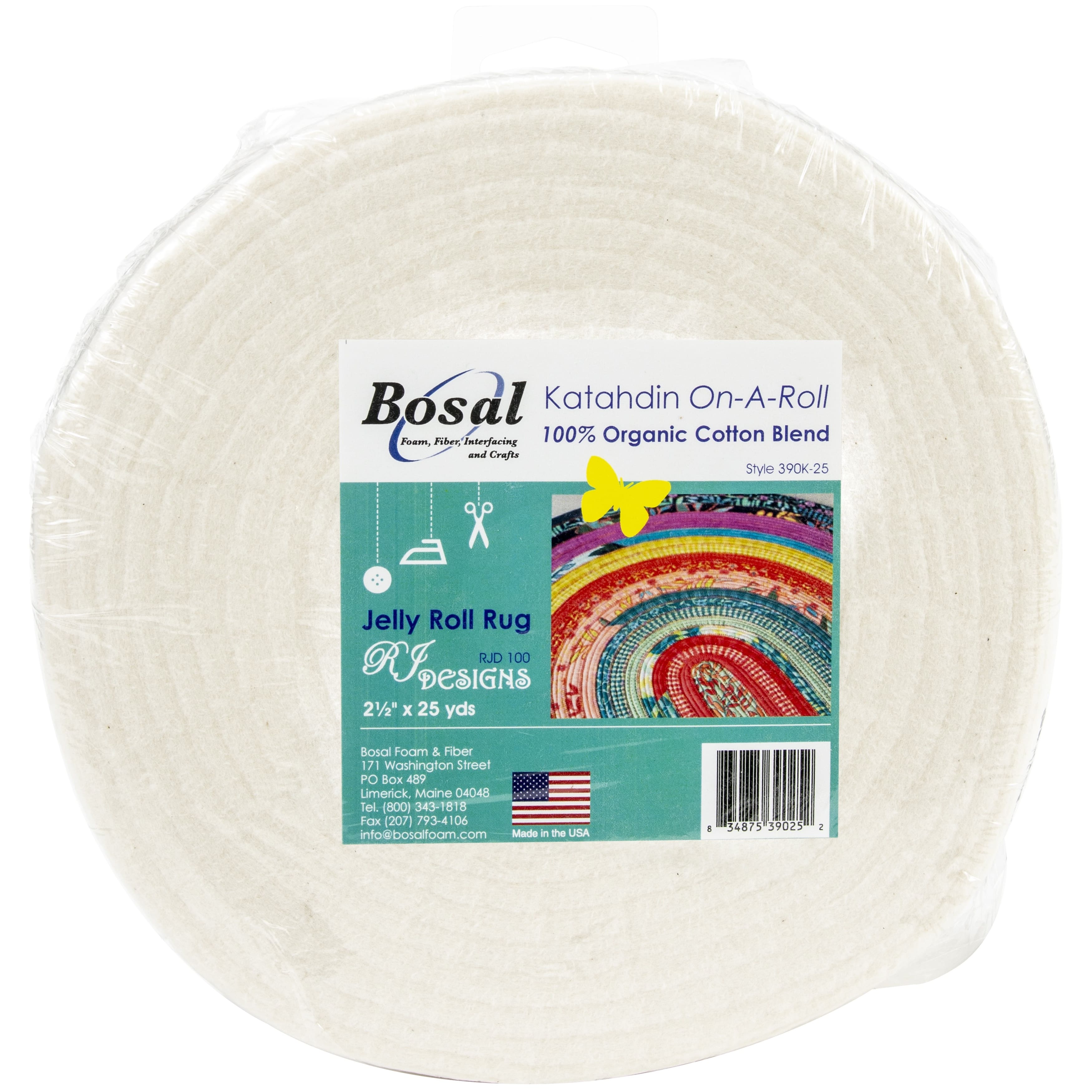 Bosal Katahdin On-A-Roll 2.5" Organic Cotton Batting, 25yd.