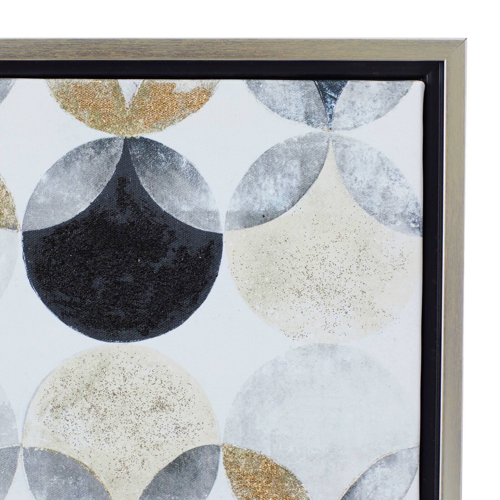 Gray Polystone Modern Framed Wall Art, 24" x 18" x 2"