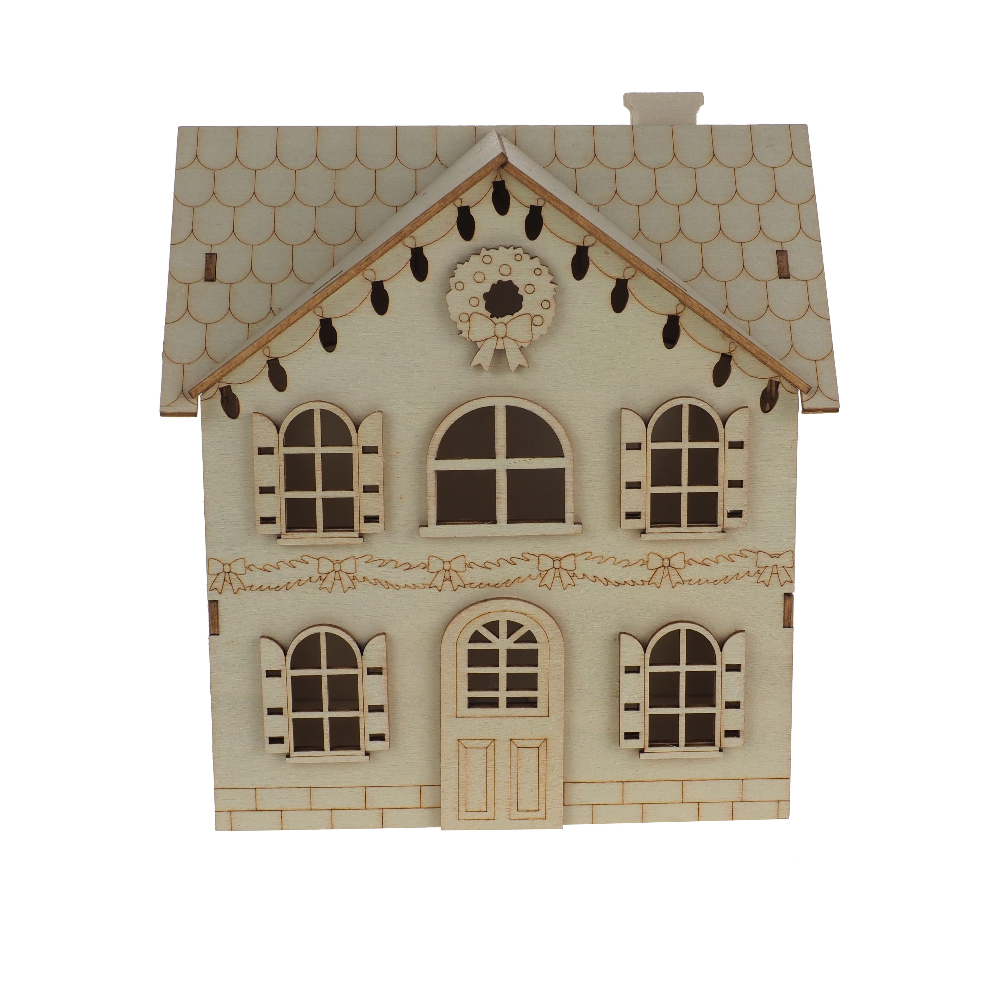 6.5" Holiday House DIY LED Wood Décor by Make Market®