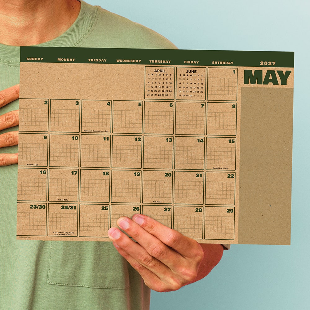 2027 Trail + Timber Medium Desk Pad Monthly Blotter Calendar