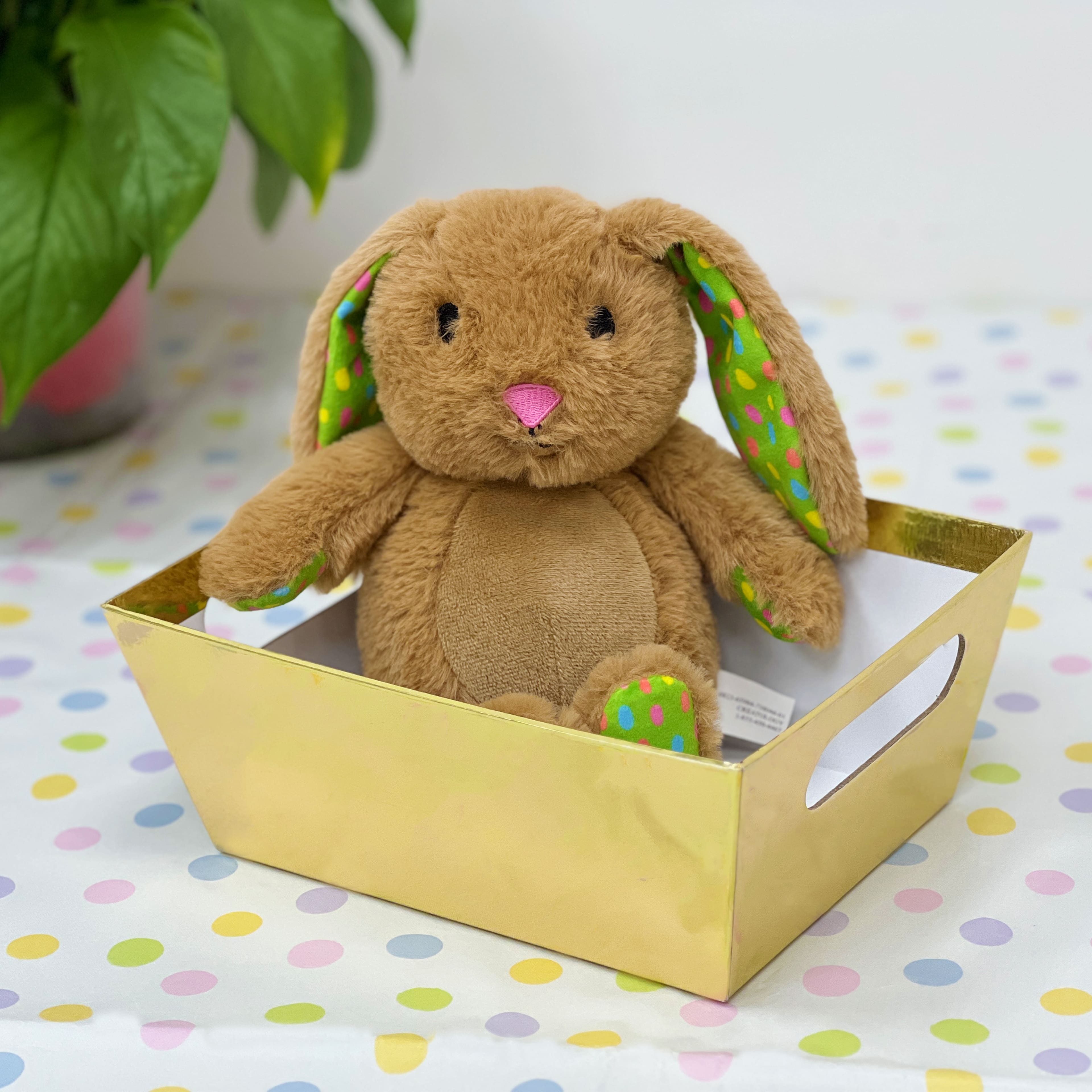 9" Gold Paperboard Gift Basket by Celebrate It™