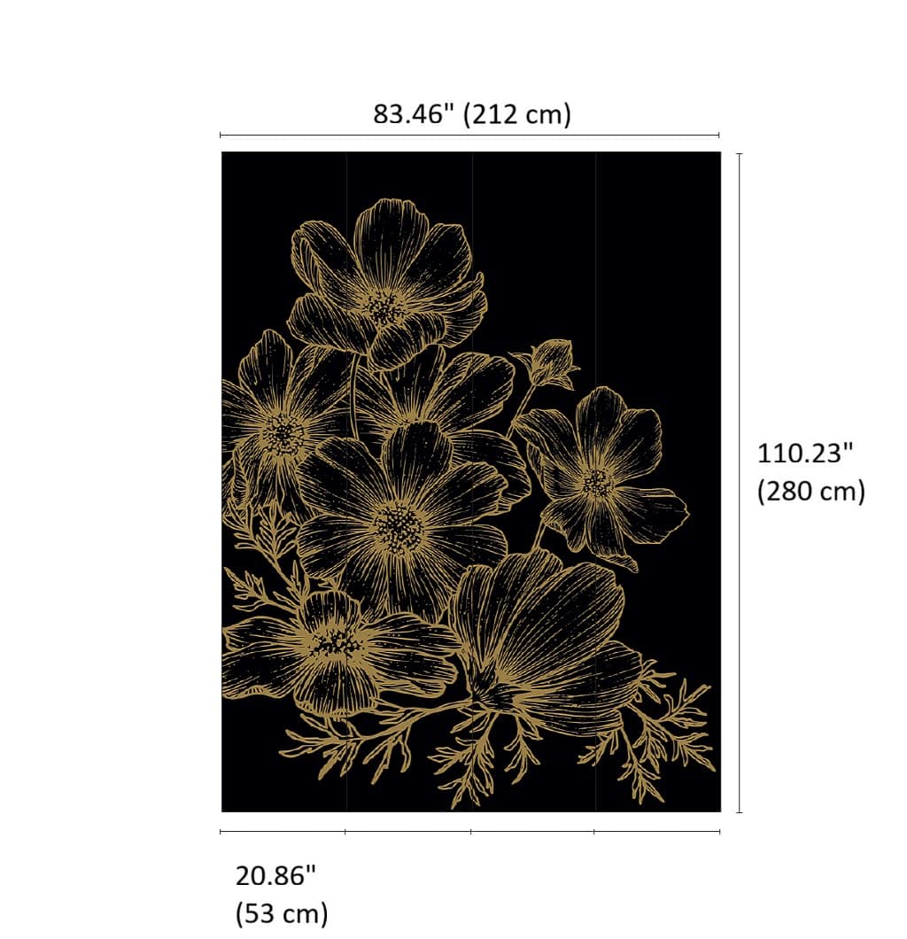 Designs Direct Poppies Linework Wall Mural