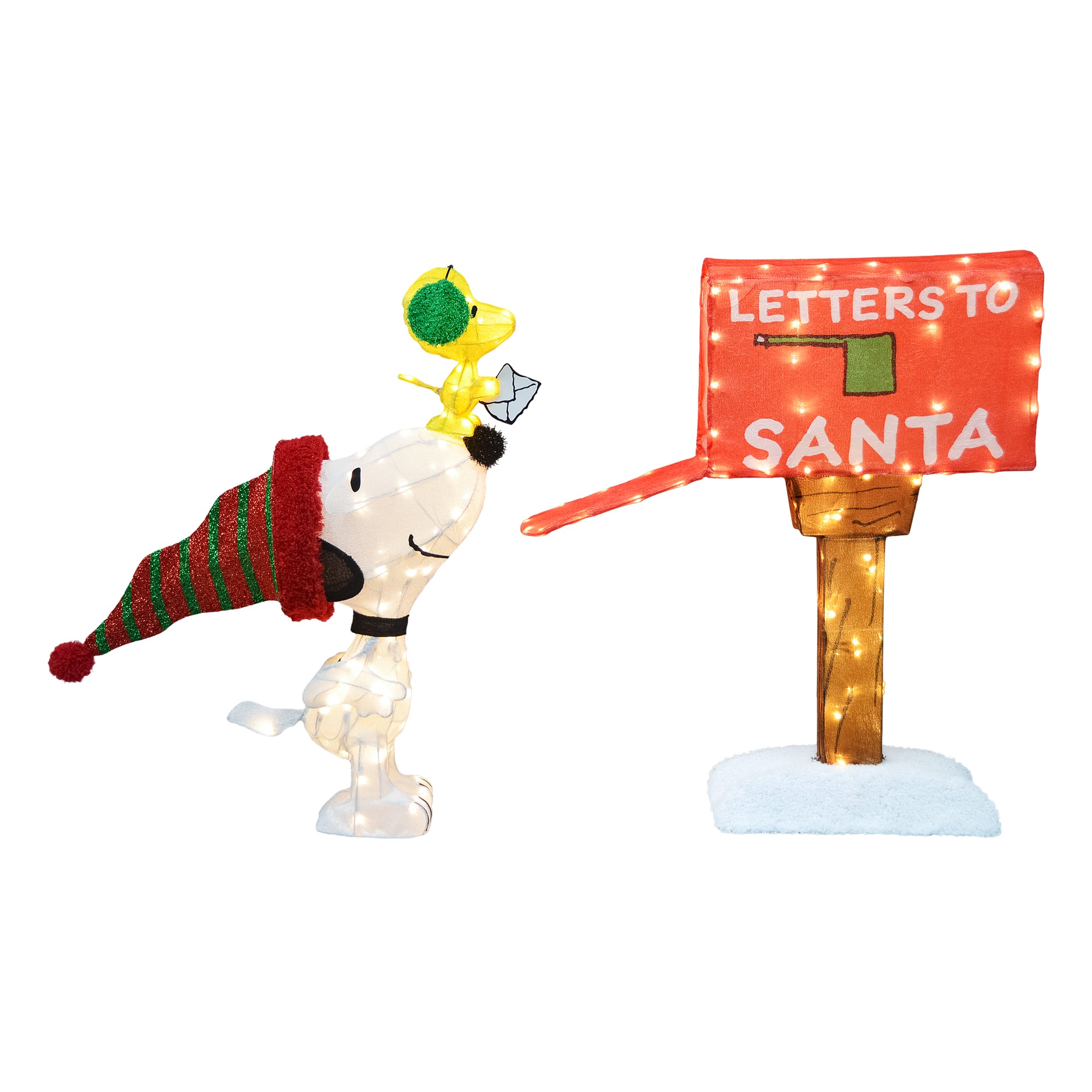 Peanuts 42" Snoopy & Woodstock Christmas Letter Scene Yard Décor