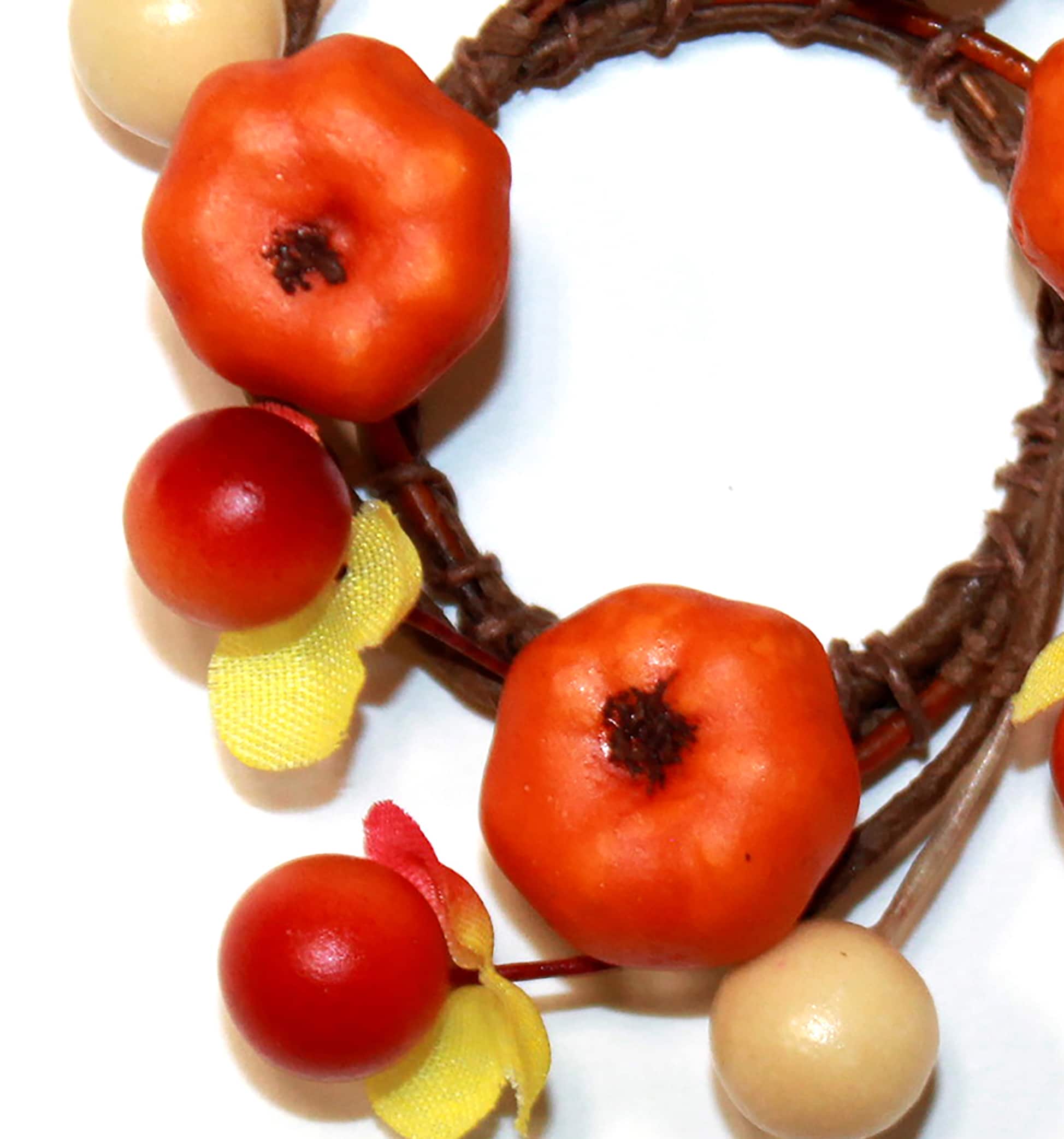 3" Mini Pumpkin Wired Taper Candle Rings, 6ct.