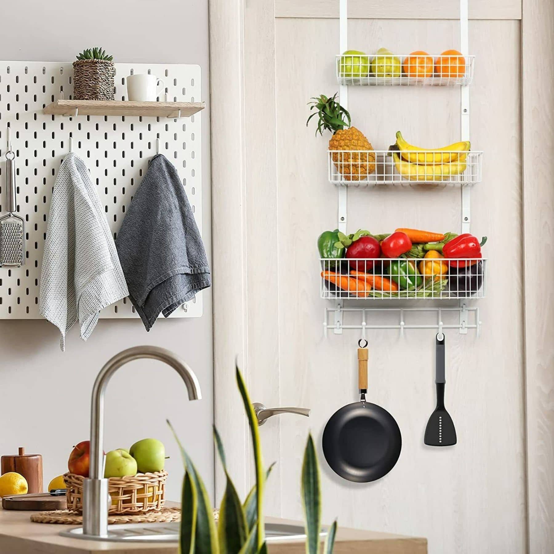 NEX™ White Over The Door Hanging Organizer Rack