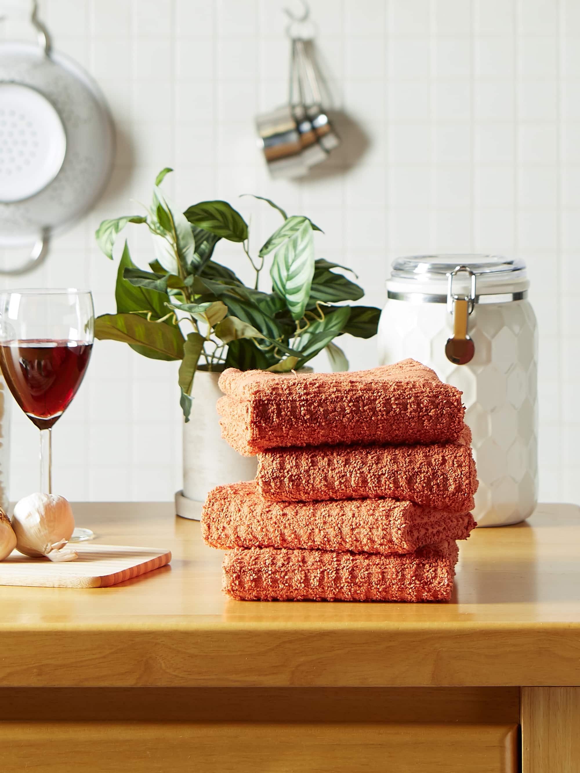 DII® Solid Spice Waffle Terry Dishtowel (Set of 4)