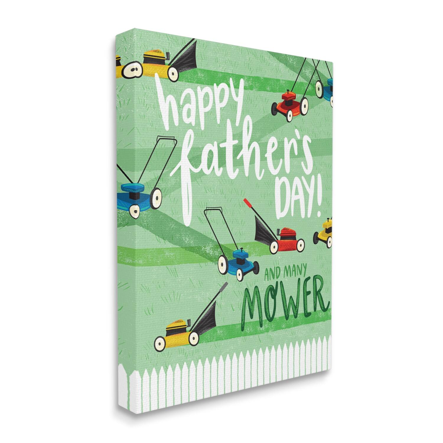 Stupell Industries Happy Father's Day Lawn Mowers Canvas Wall Art
