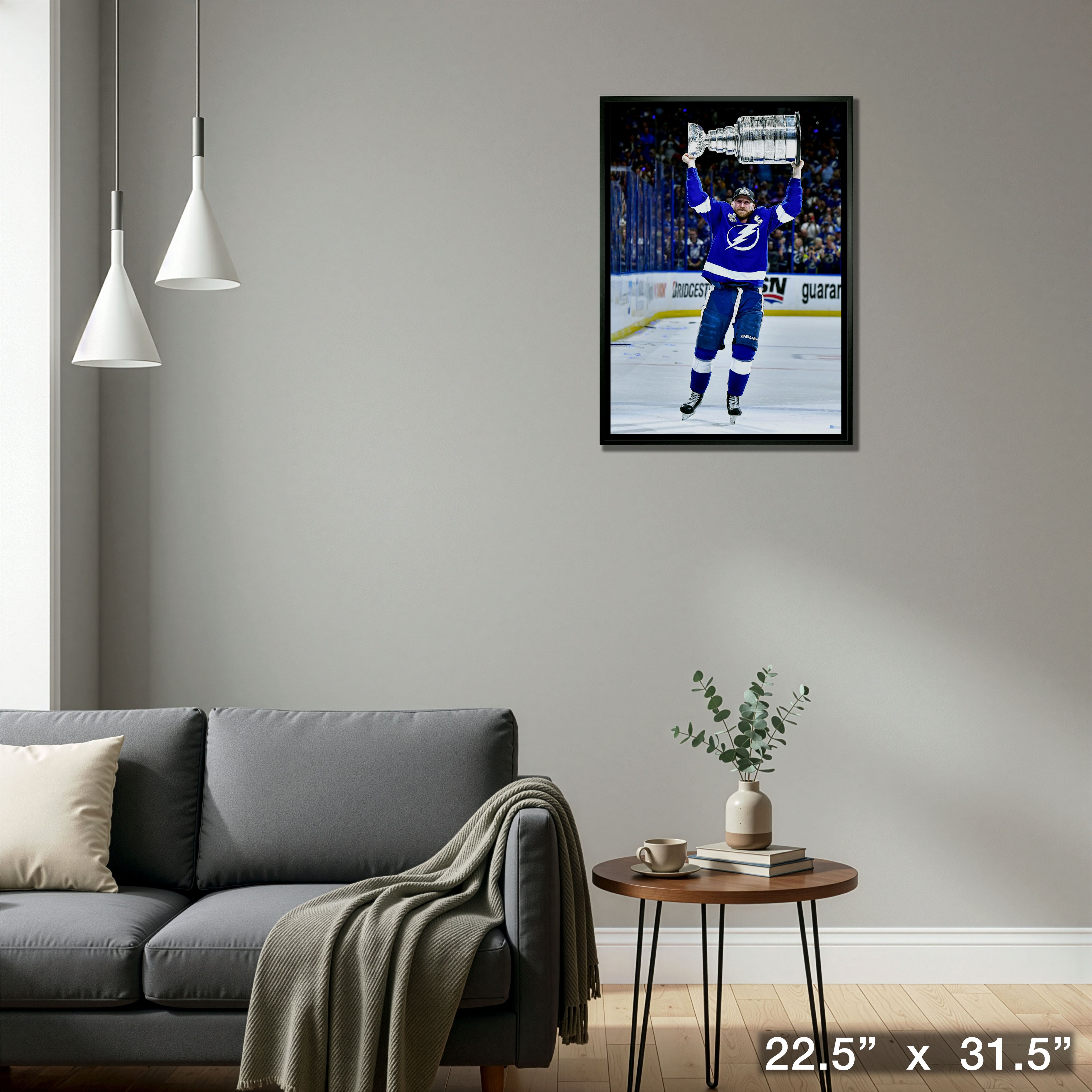 Steven Stamkos Tampa Bay Lightning Framed 20" x 29" Lifting 2021 Stanley Cup Canvas 22.5" x 31.5"