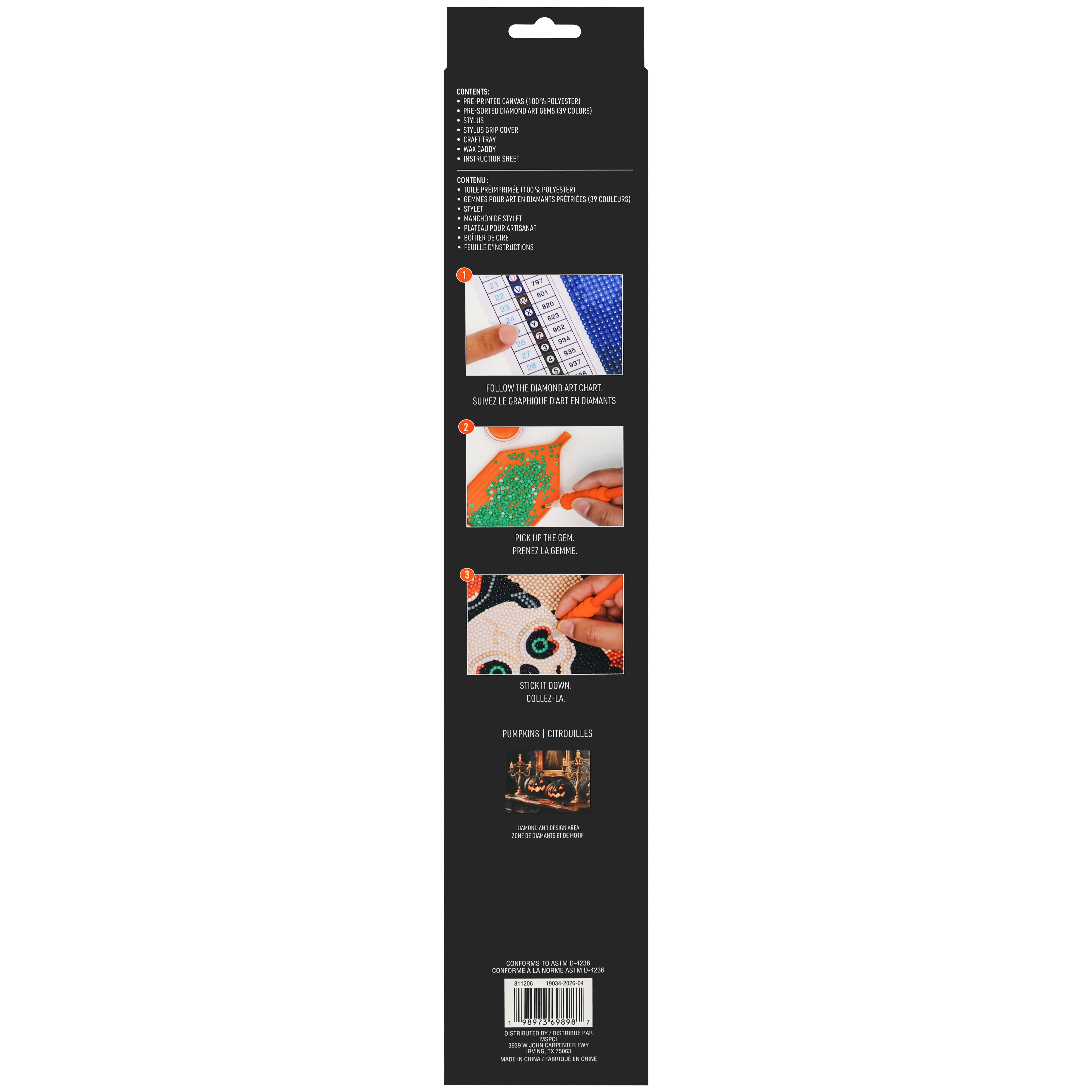 16" x 20" Black Pumpkins Diamond Art Kit by Make Market®