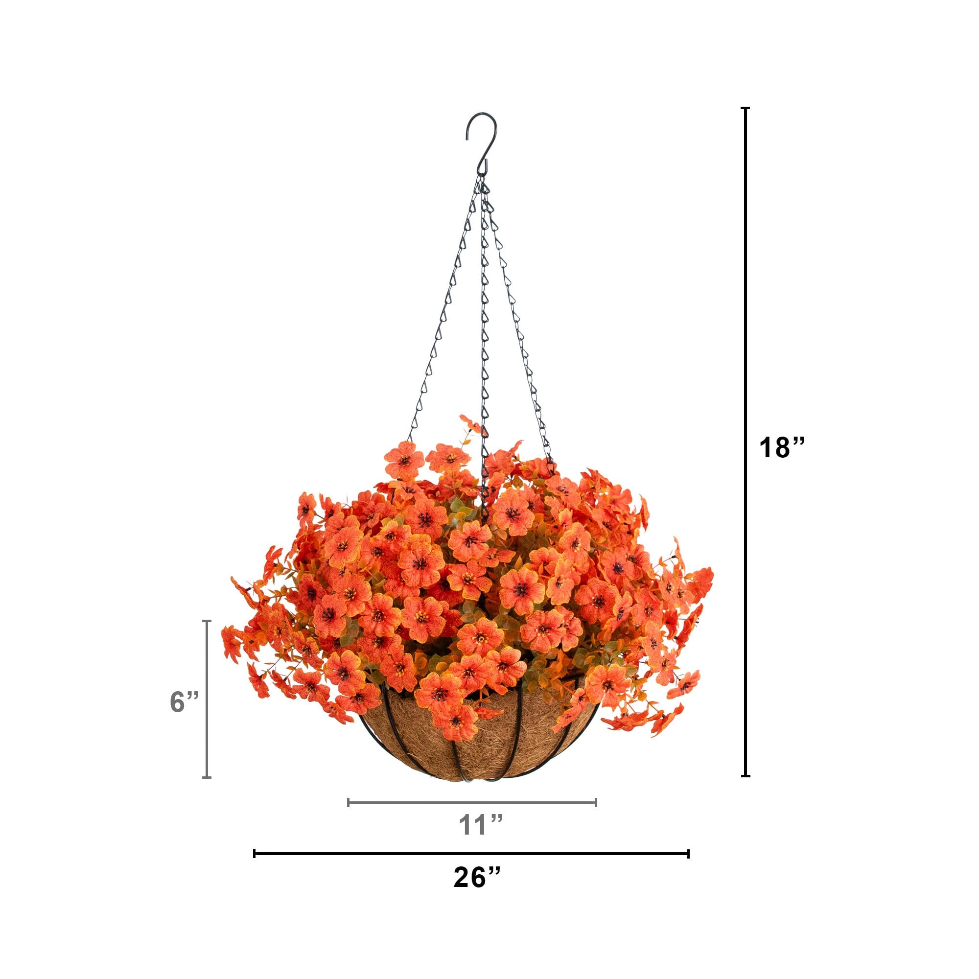 26" UV Resistant Autumn Artificial Daisy Fall Plant & Hanging Basket DIY Kit
