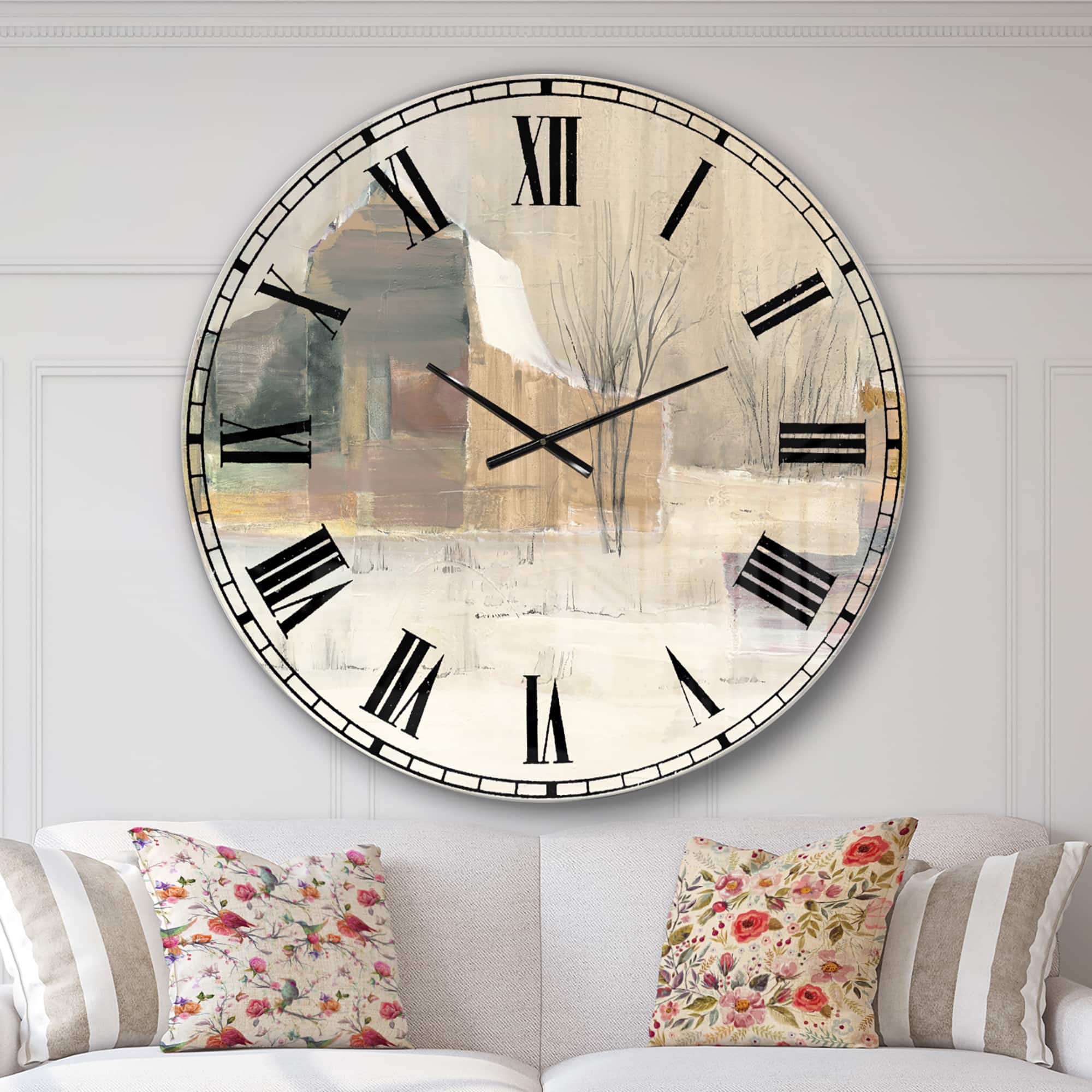 Designart Winter on the Farm House Farmhouse Wall Clock