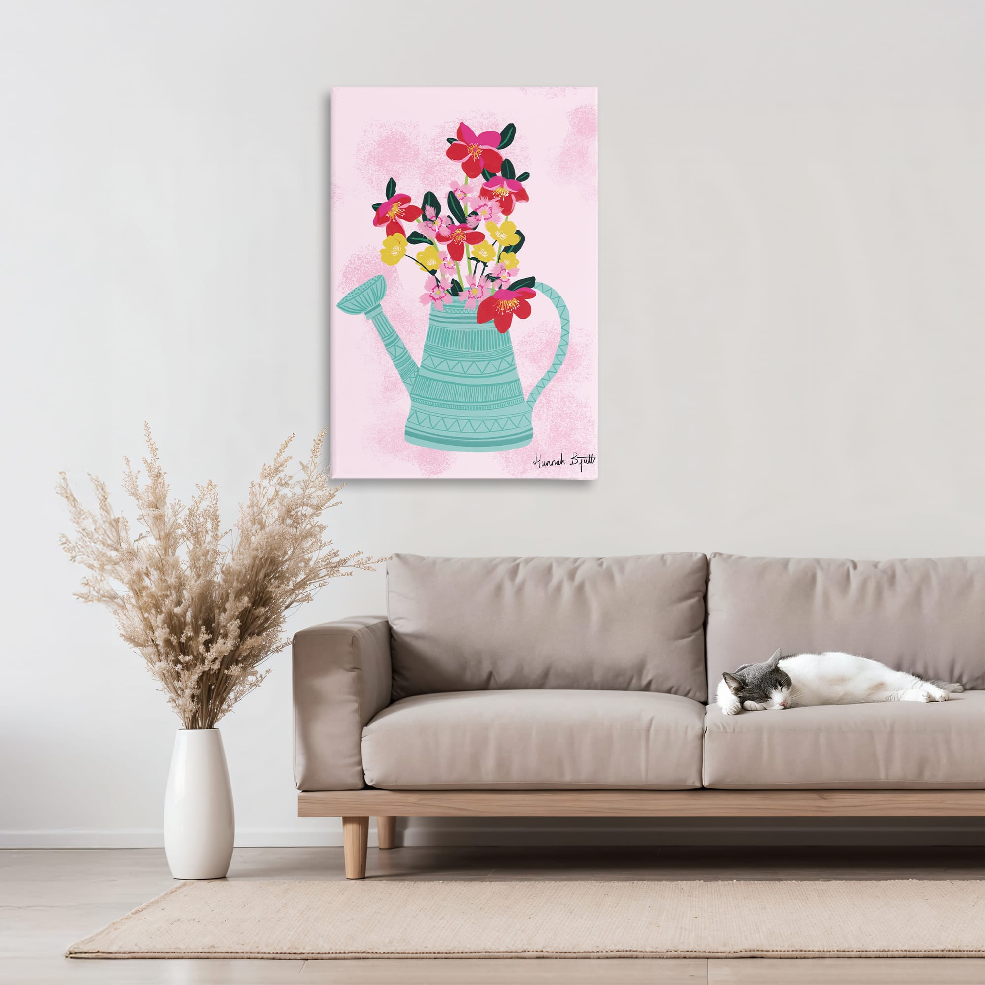 Stupell Industries Local Floral in Watering Can Canvas Wall Art