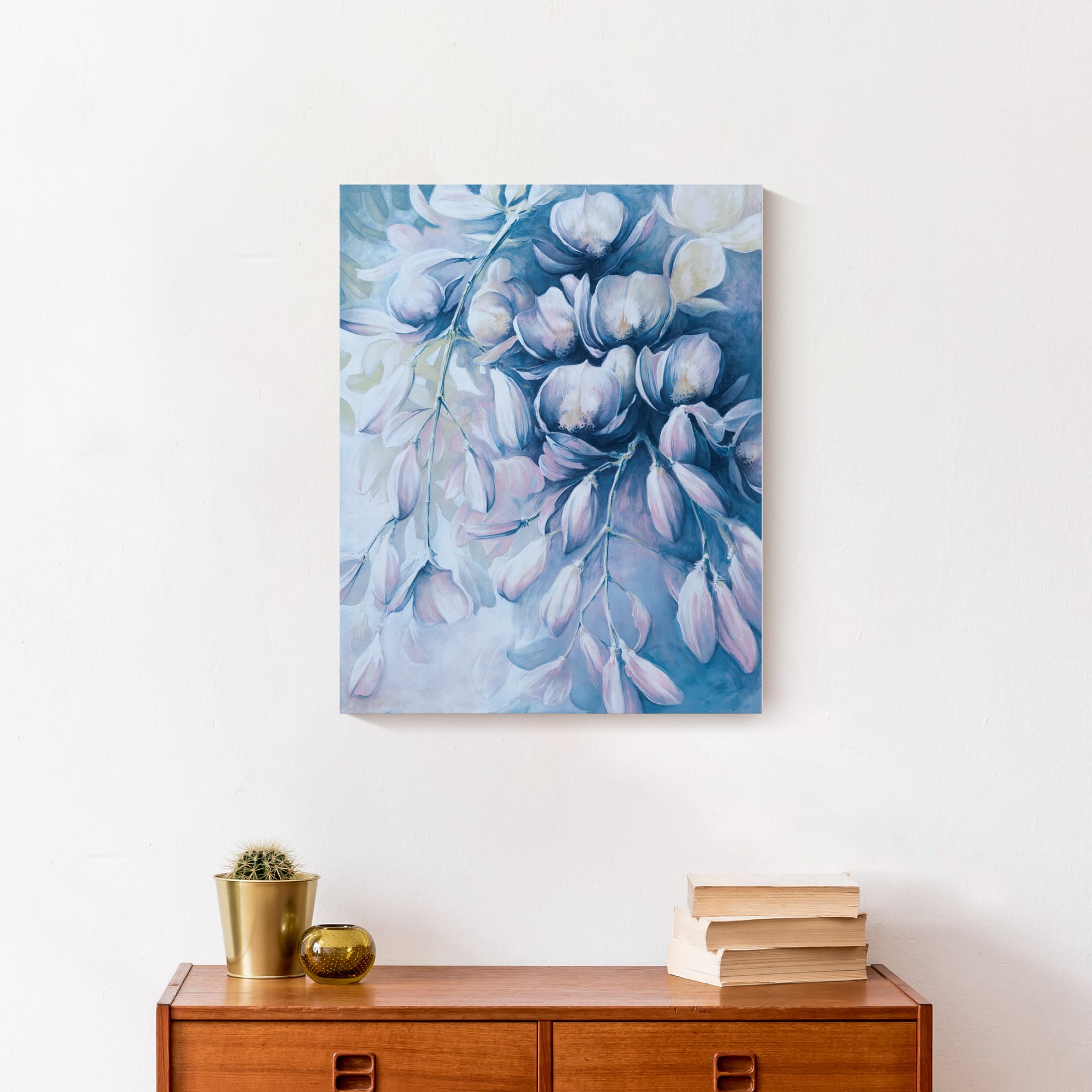 Blue Iris Painting 16" x 20" Canvas Wall Art