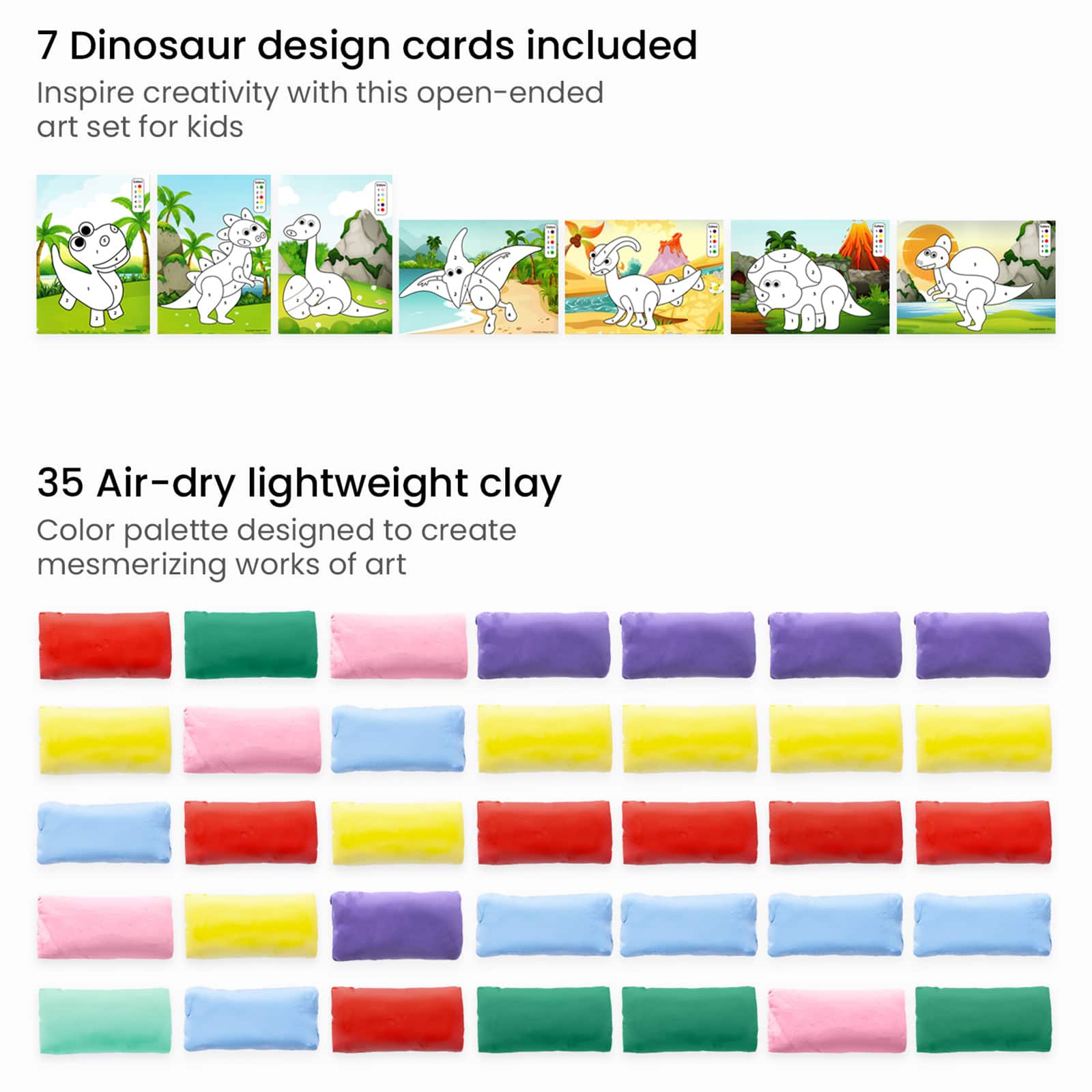 Arteza® Kids Dinosaurs Clay By Numbers Kit
