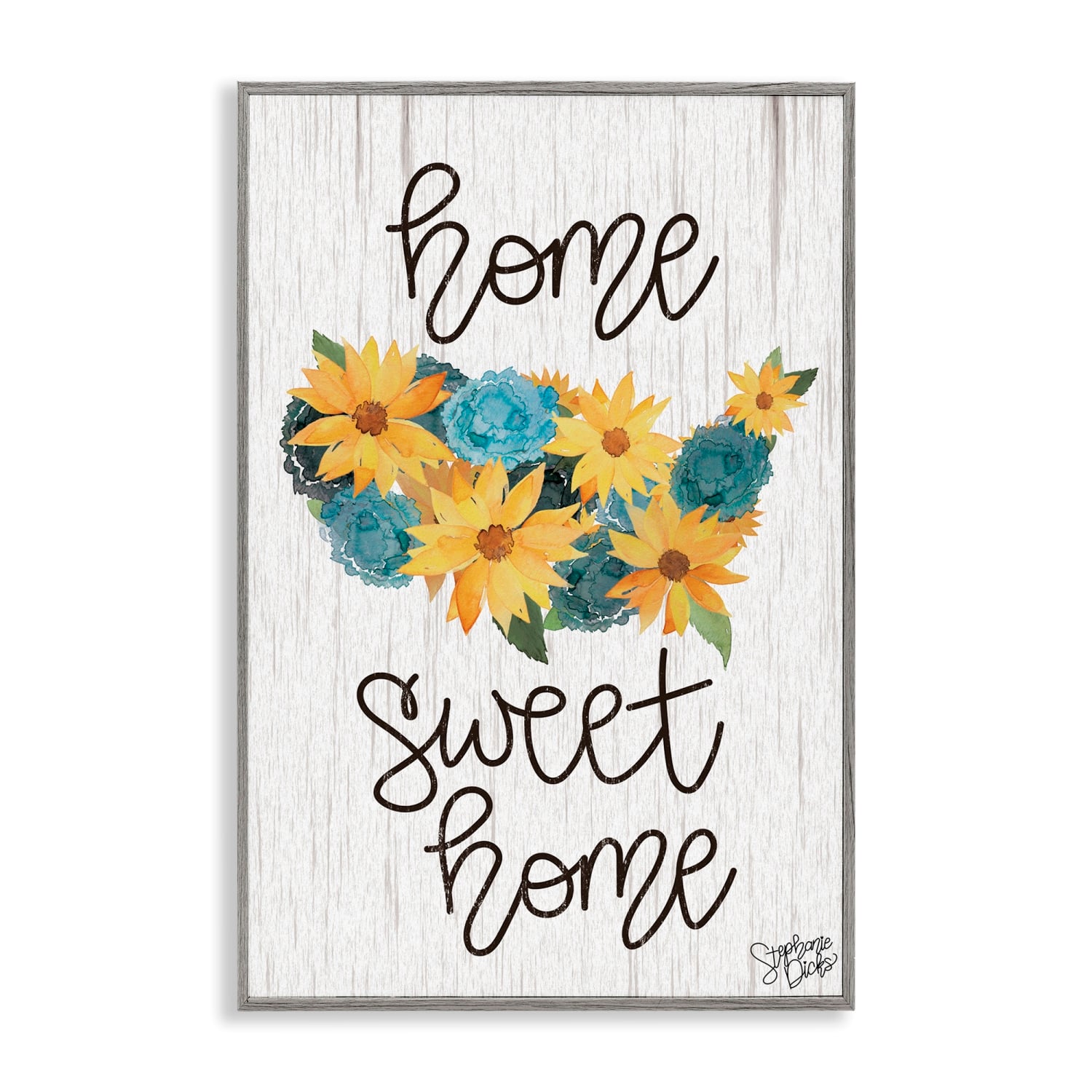 Stupell Industries Floral Americana Phrase Framed Giclee Art