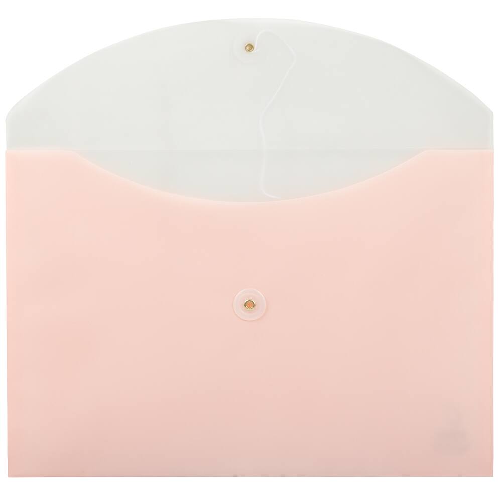 JAM Paper Two-Tone Light Pink Button & String Tie 9.75" x 13" Booklet Envelope, 12ct.