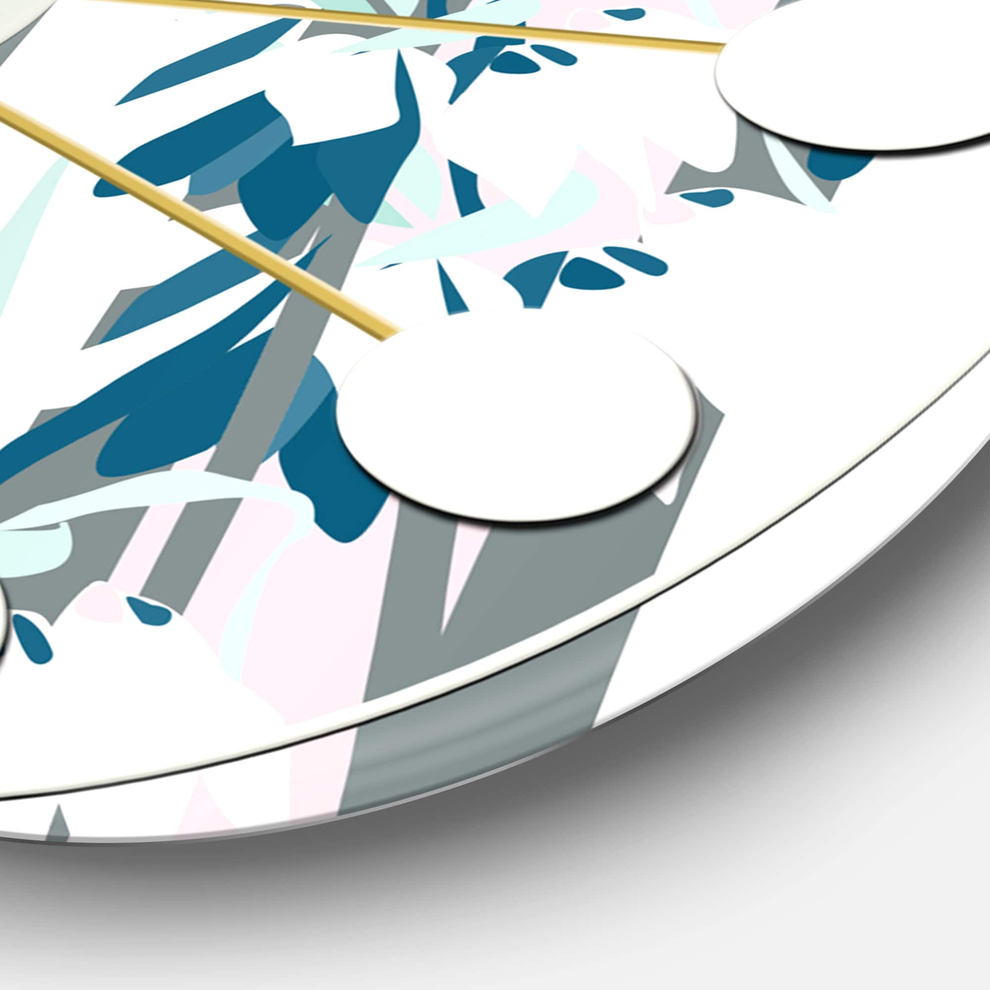 Designart 'Retro Handdrawn Lilies Mid-Century Modern Wall Clock