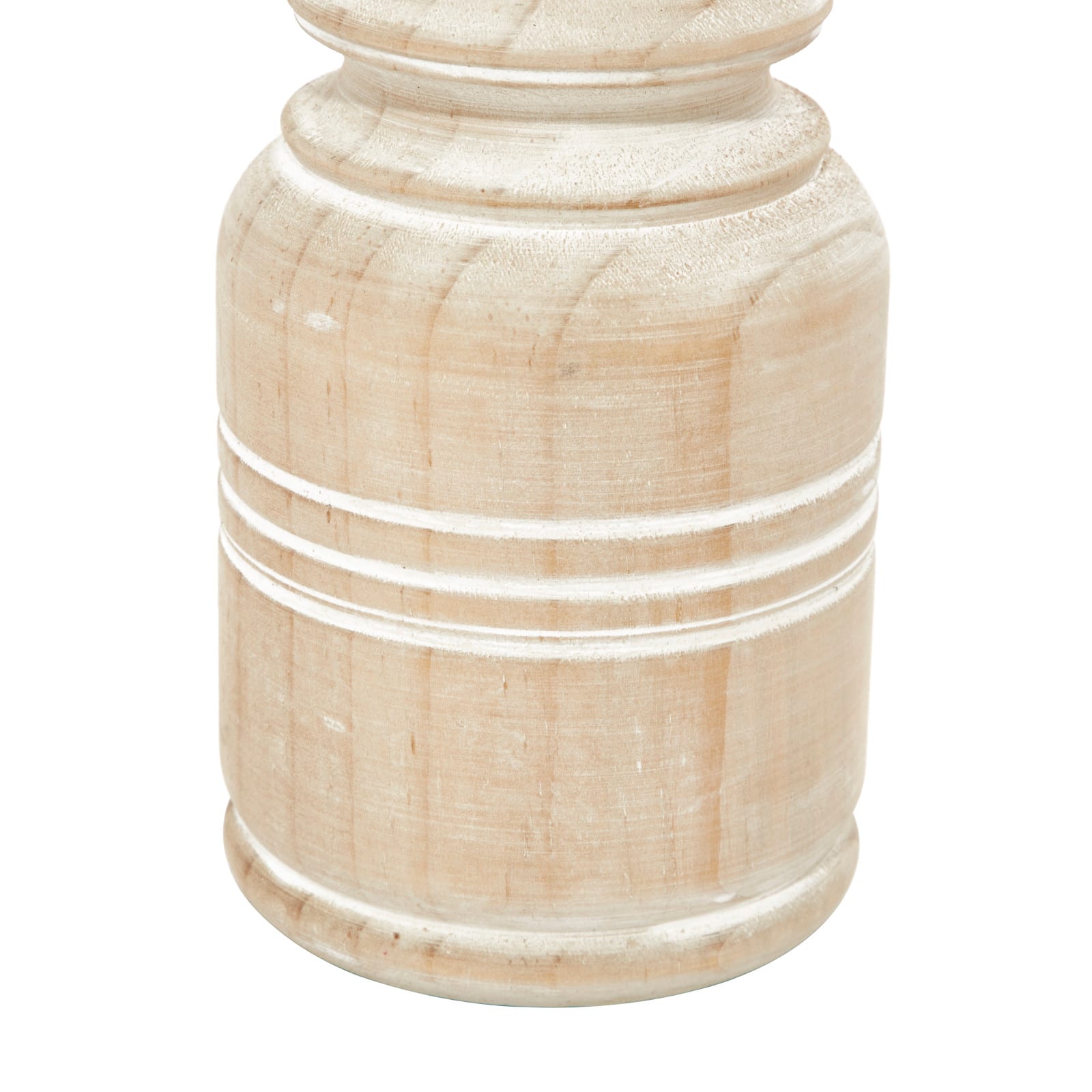 Brown Wood Natural Candle Holder Set