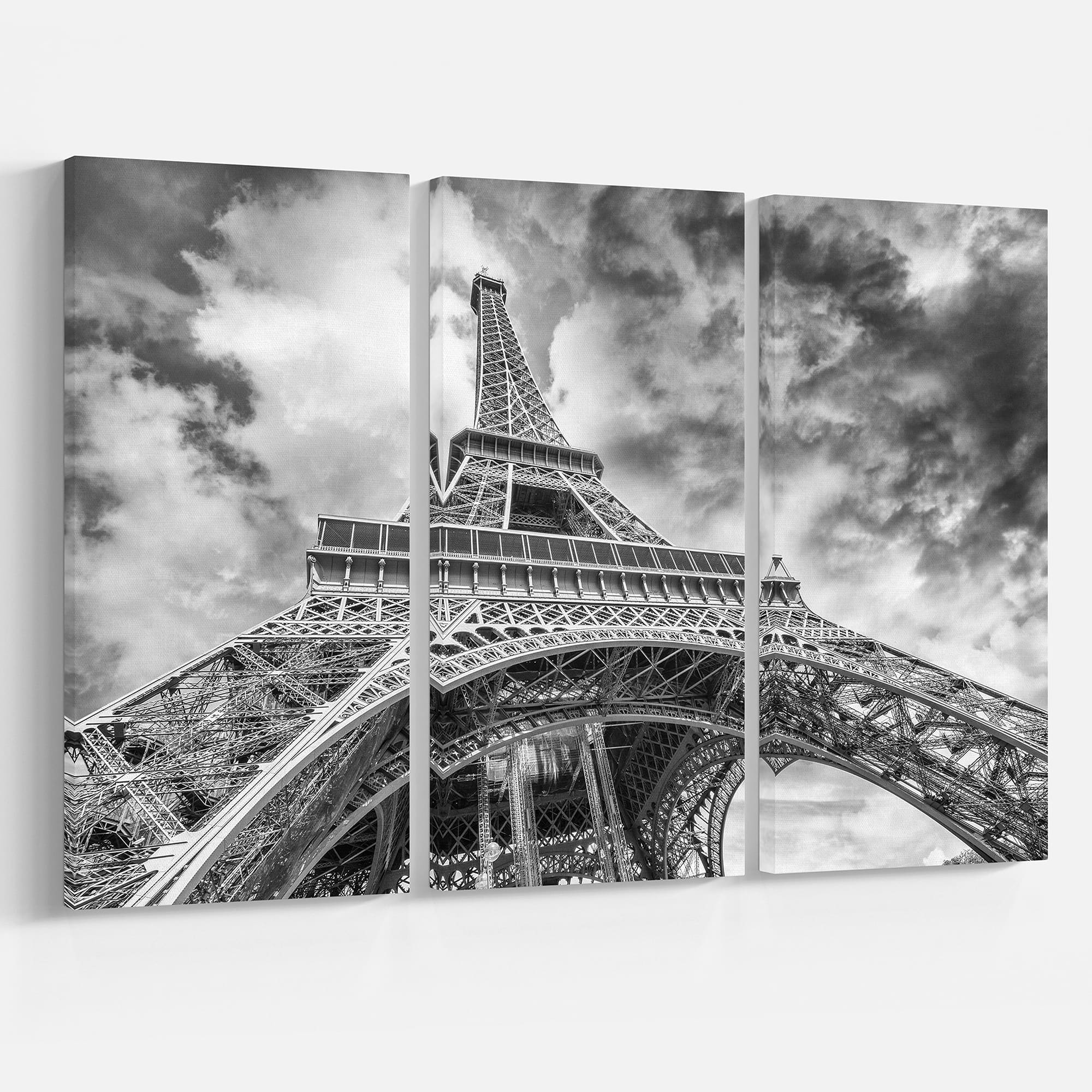 Designart - Black and White View of Paris Paris Eiffel Tower - Cityscape Canvas Print