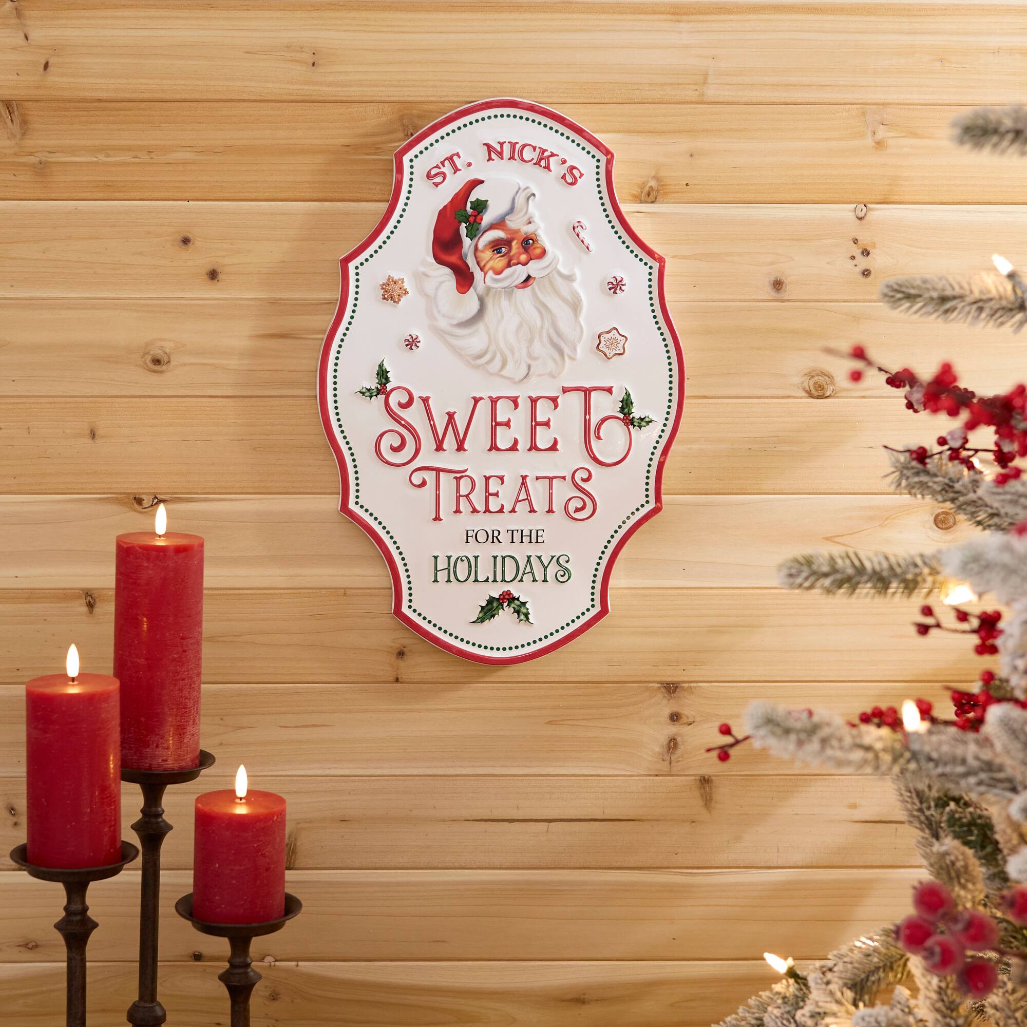 Melrose 19.75" Holiday Sweet Treats Metal Plaque