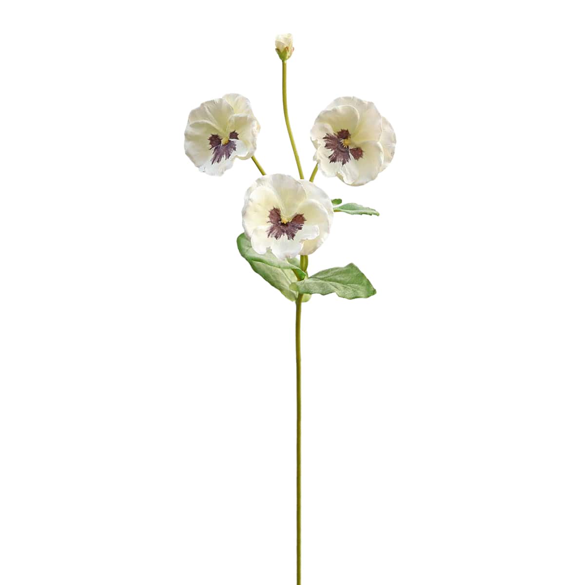 Prestige Botanicals 21" Faux White Pansy Stem