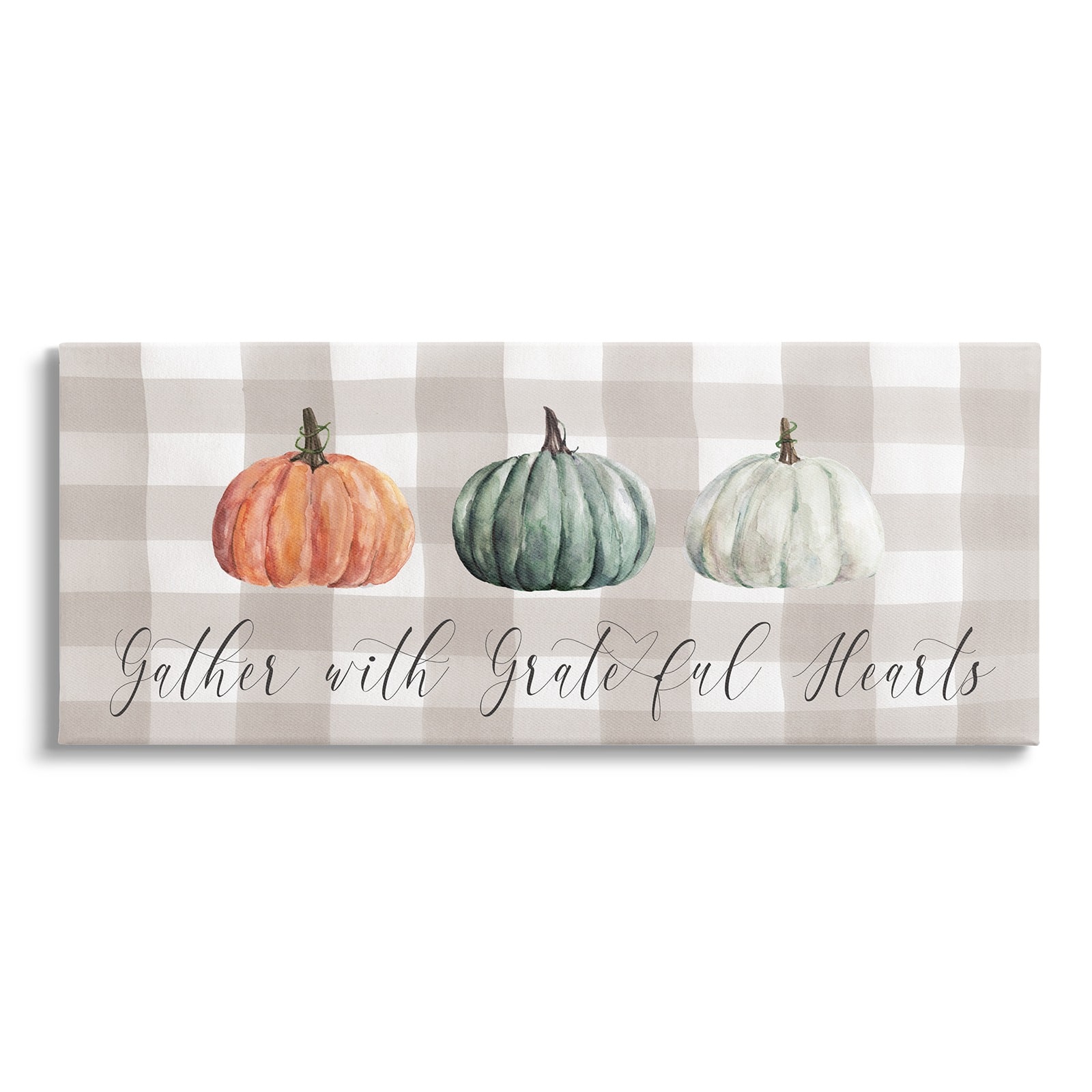 Stupell Industries Tartan Gather Fall Phrase Canvas Wall Art