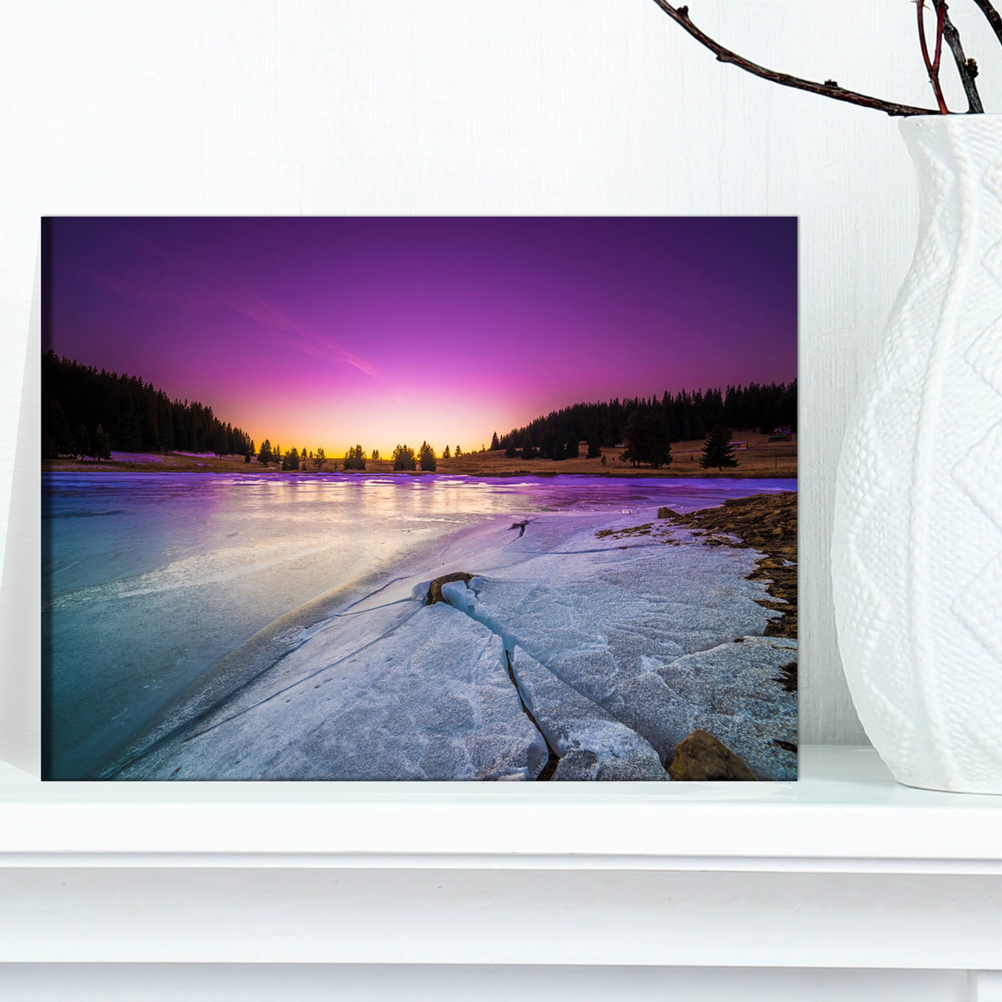 Designart - Sunrise over Frozen Lake