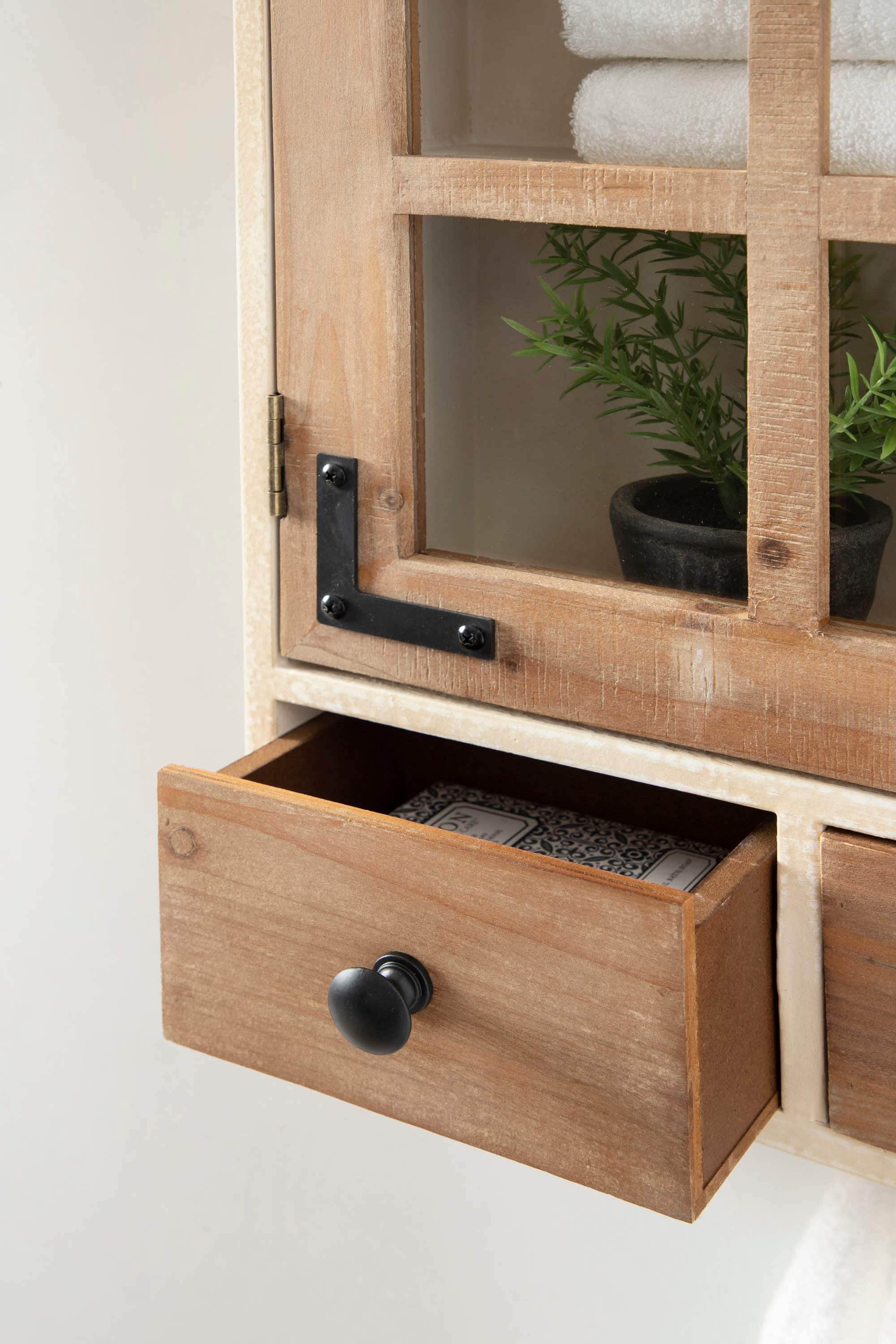 Kate and Laurel Hutchins Decorative 2 Drawer Wood Wall Cabinet
