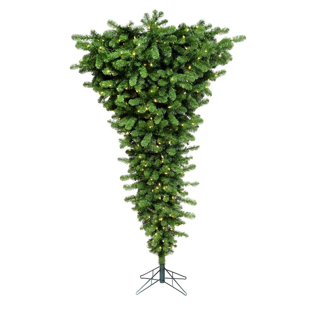 5.5ft. Pre-Lit Green Upside Down Artificial Christmas Tree, Warm White Dura-Lit LED Lights