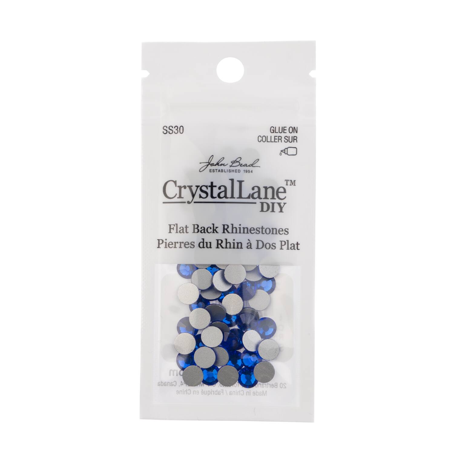 John Bead Crystal Lane SS30 Glass Round Flatback Rhinestones, 72ct.