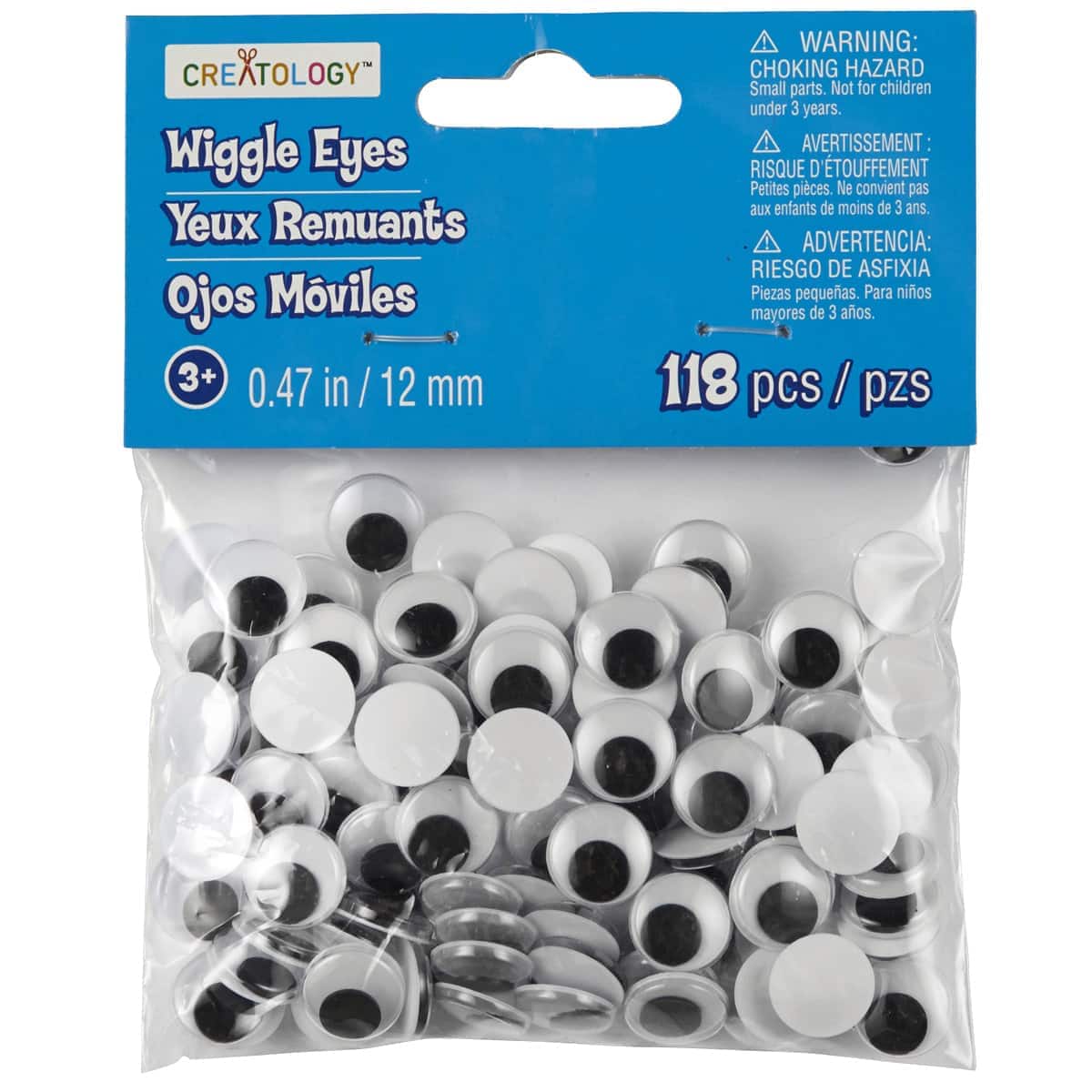 12 Packs: 118 ct. (1,416 total) 12 mm Flat Back Wiggle Eyes by Creatology™