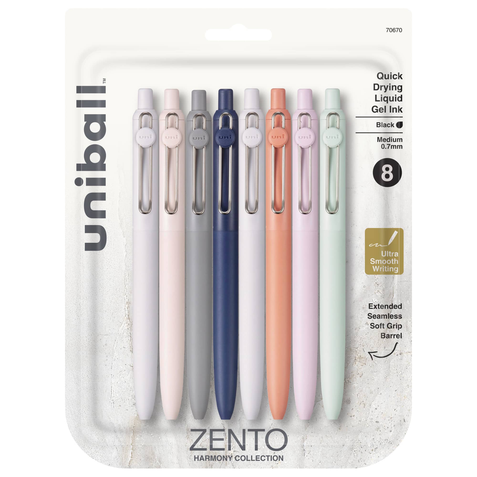 uniball™ Zento 0.7mm Liquid Gel Ink Harmony Collection Retractable Gel Pen Set