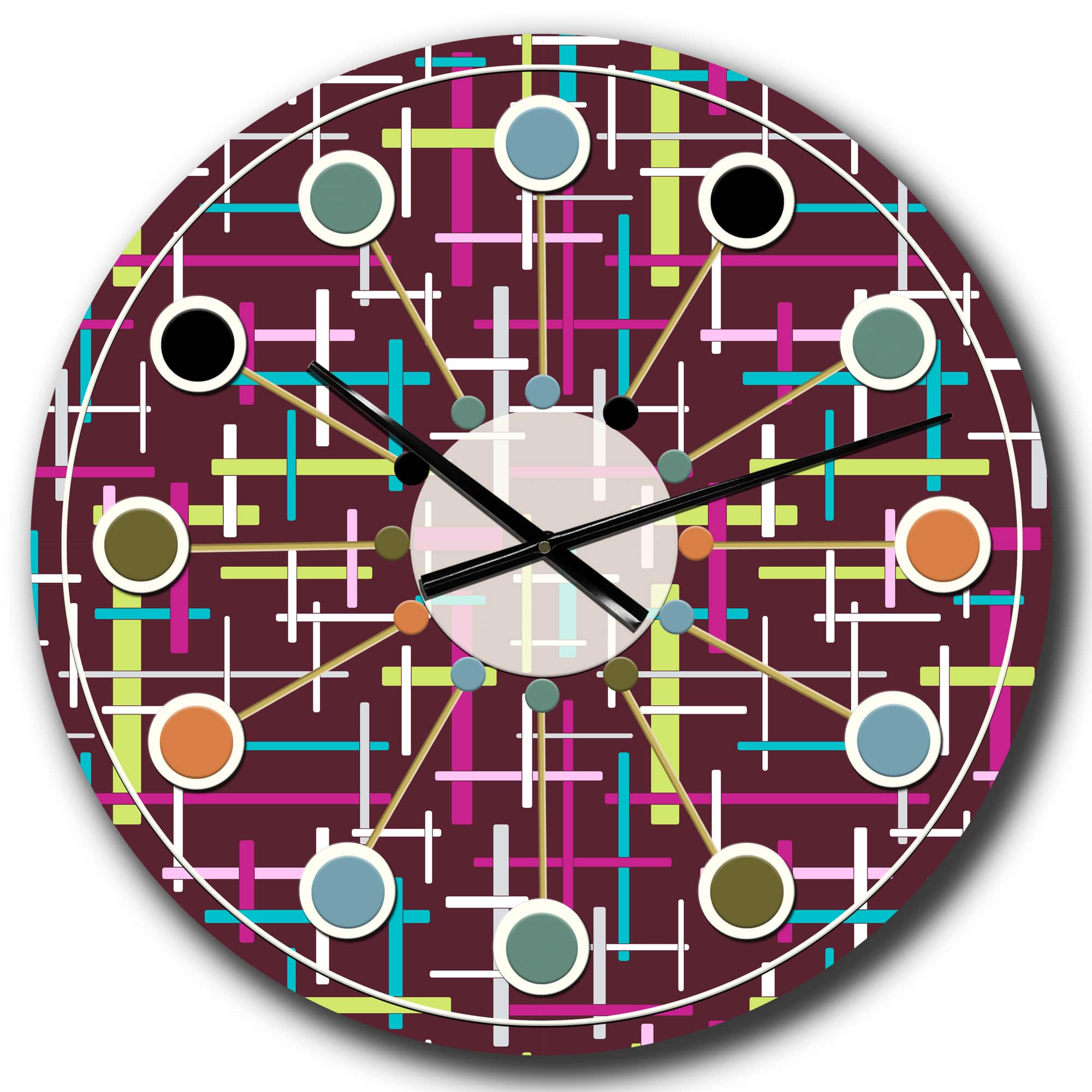Designart 'Retro Abstract Design Xiv Mid-Century Modern Wall Clock