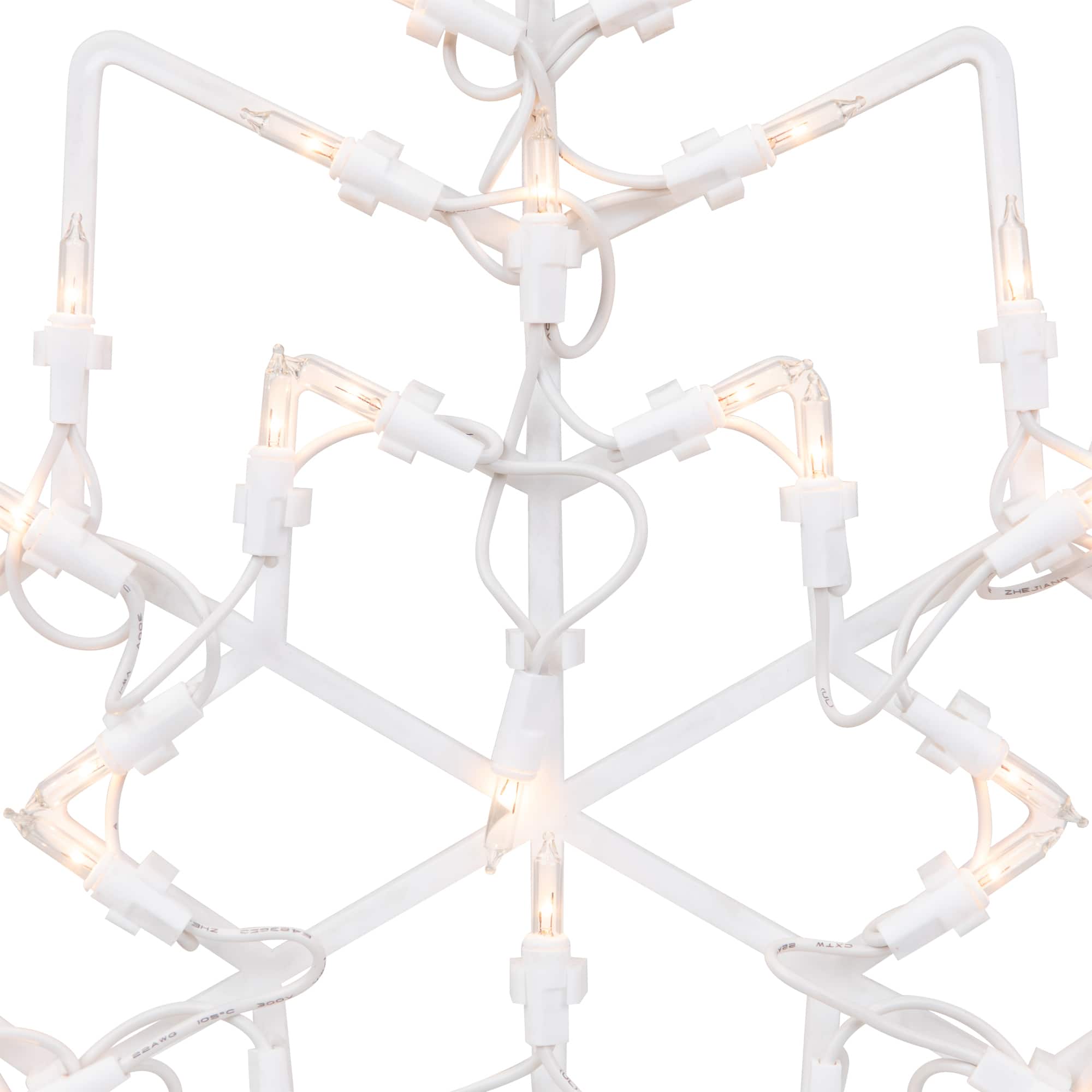 16" White Lighted Snowflake Christmas Window Silhouette Decoration