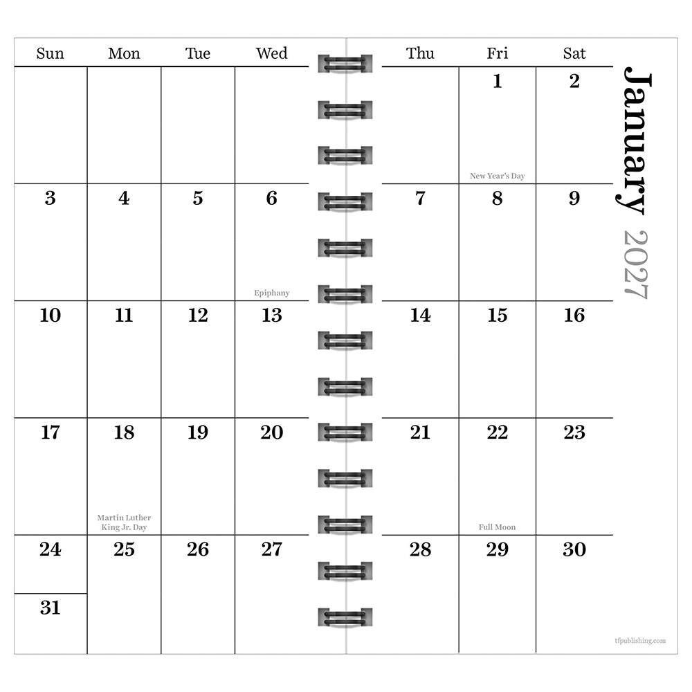 2027 Blue Streak Small Weekly Monthly Planner