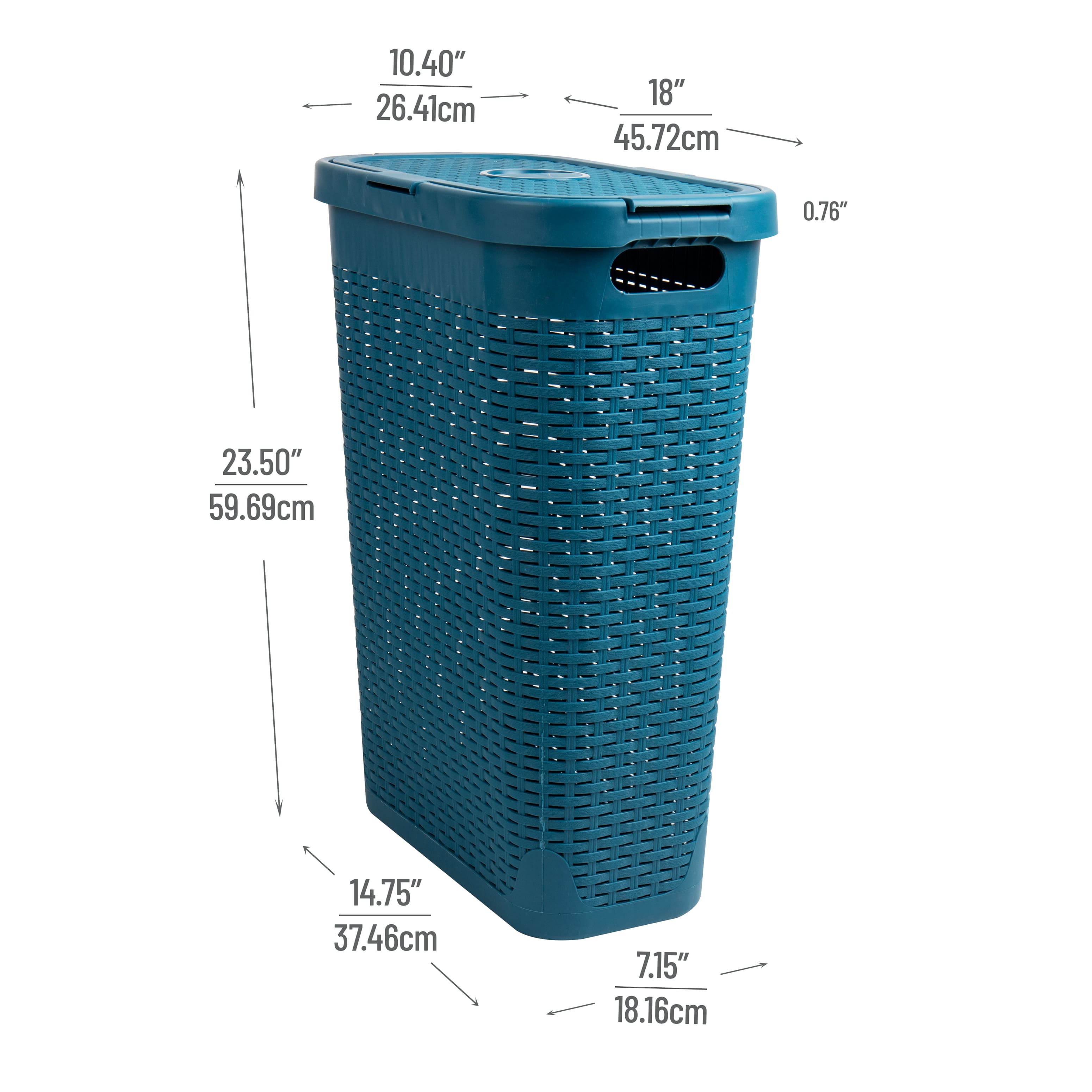 Mind Reader 23.5" Plastic Slim Laundry Hamper