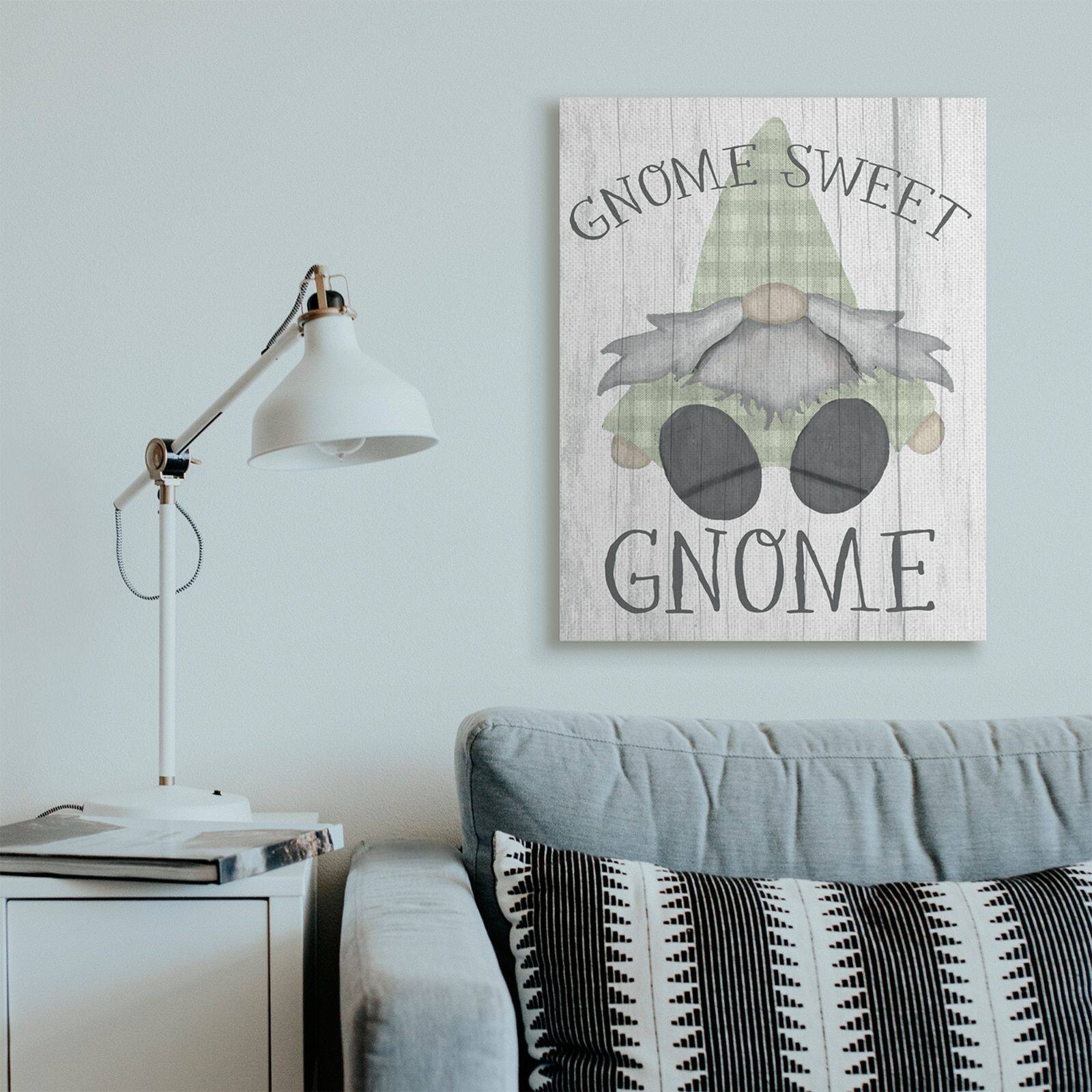 Stupell Industries Gnome Sweet Gnome Canvas Wall Art