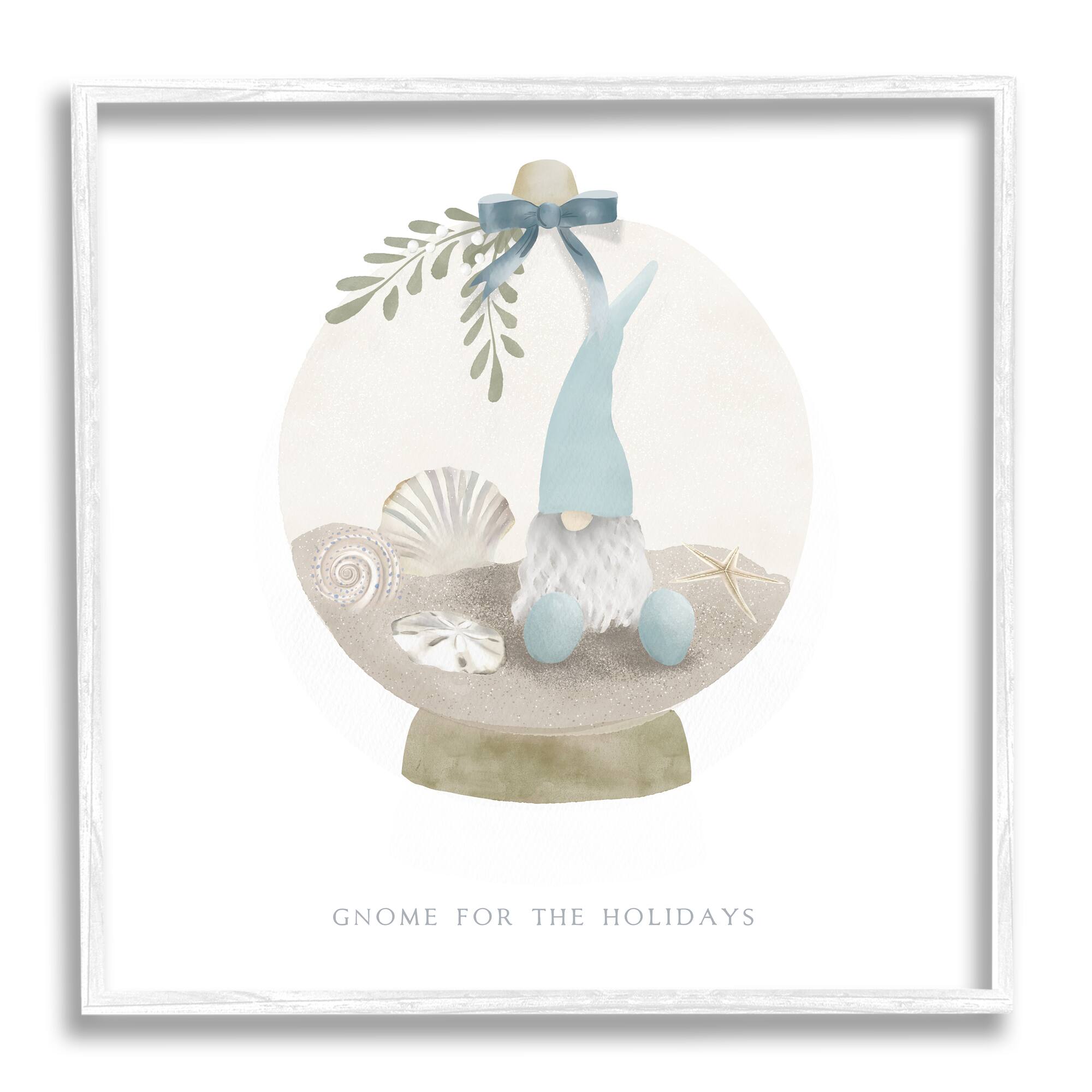 Stupell Industries Gnome For The Holidays Seashells Framed Giclee Art