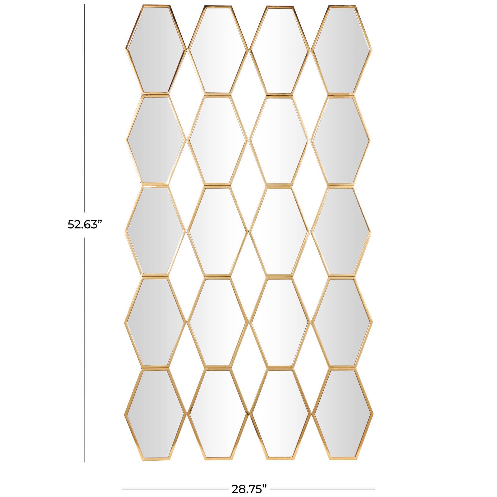 Gold Diamond & Hexagon Wall Mirror