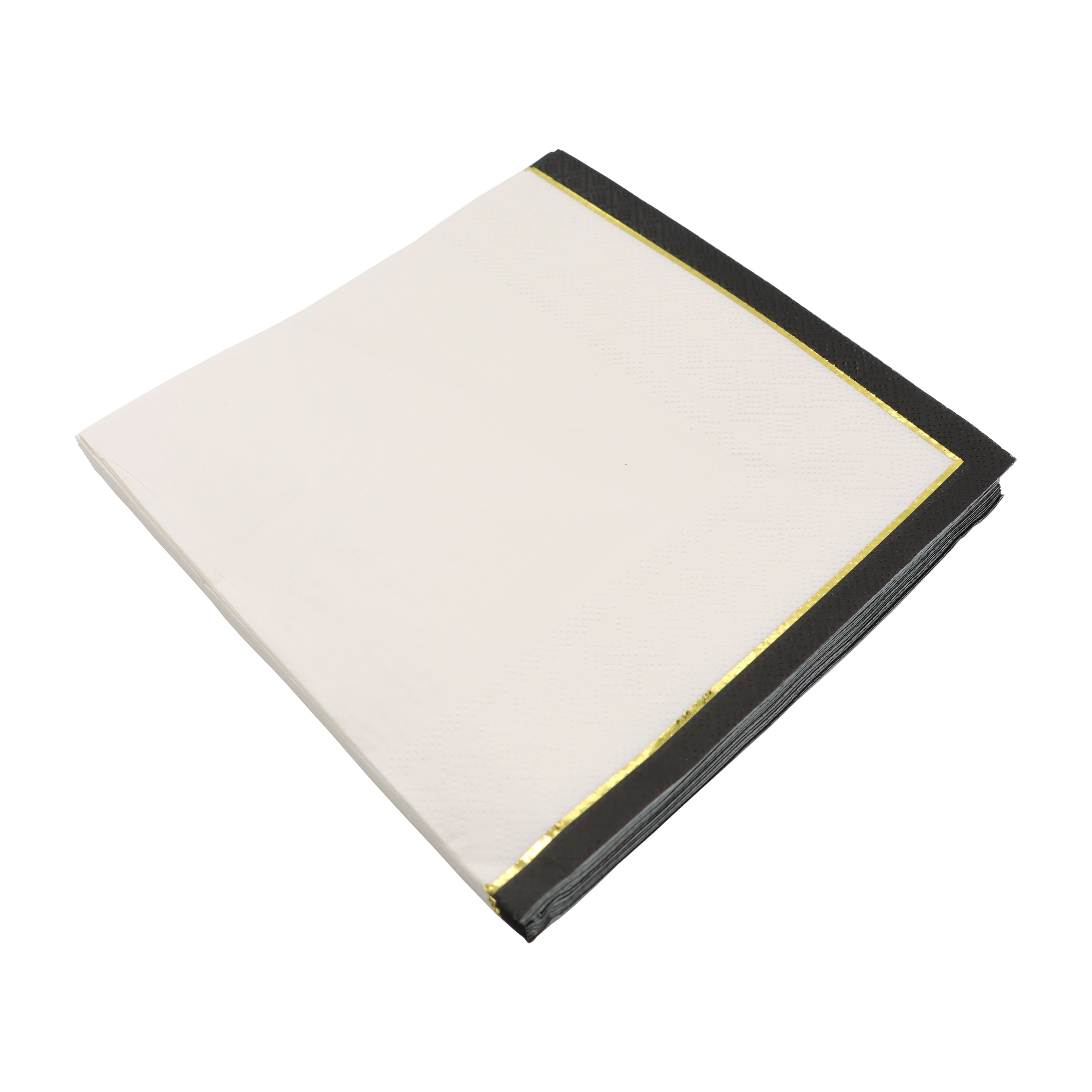 12 Packs: 20 ct. (240 total) Cream & Black Lunch Napkins by Celebrate It™