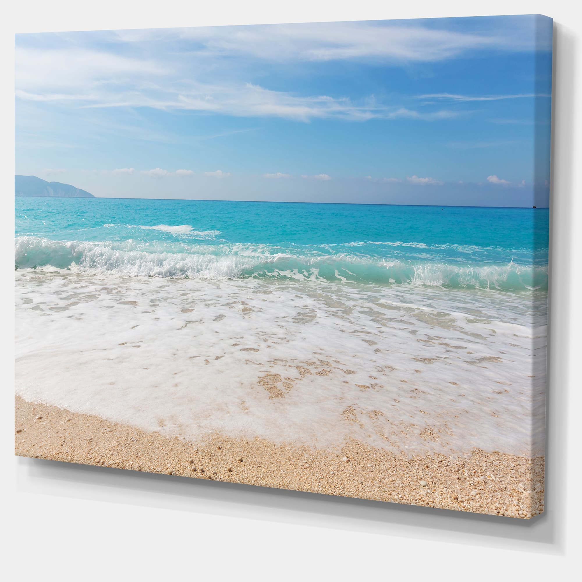 Designart - White Waves Kissing Beach Sand