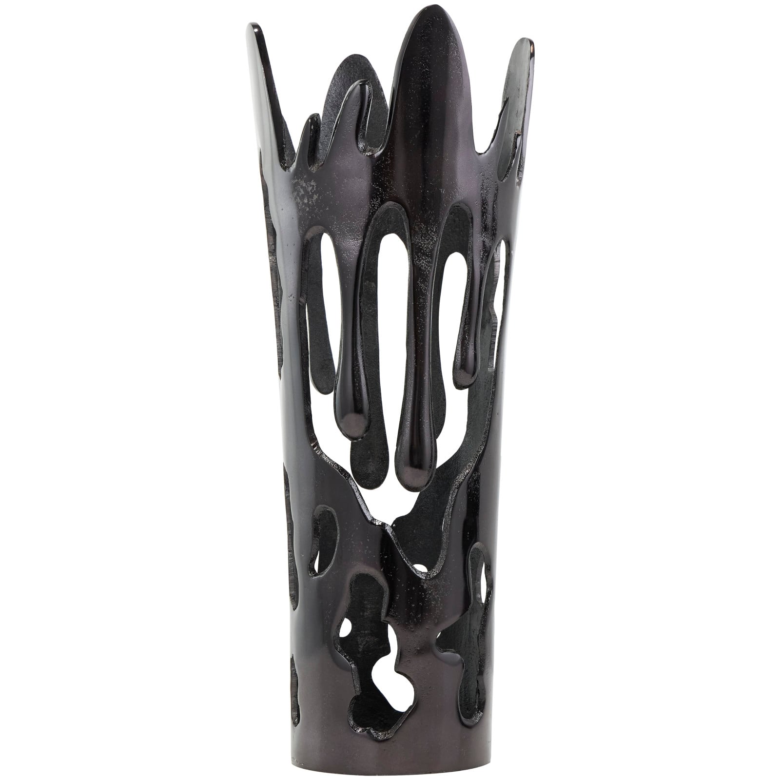 Black Contemporary Aluminum Drip Vase Set