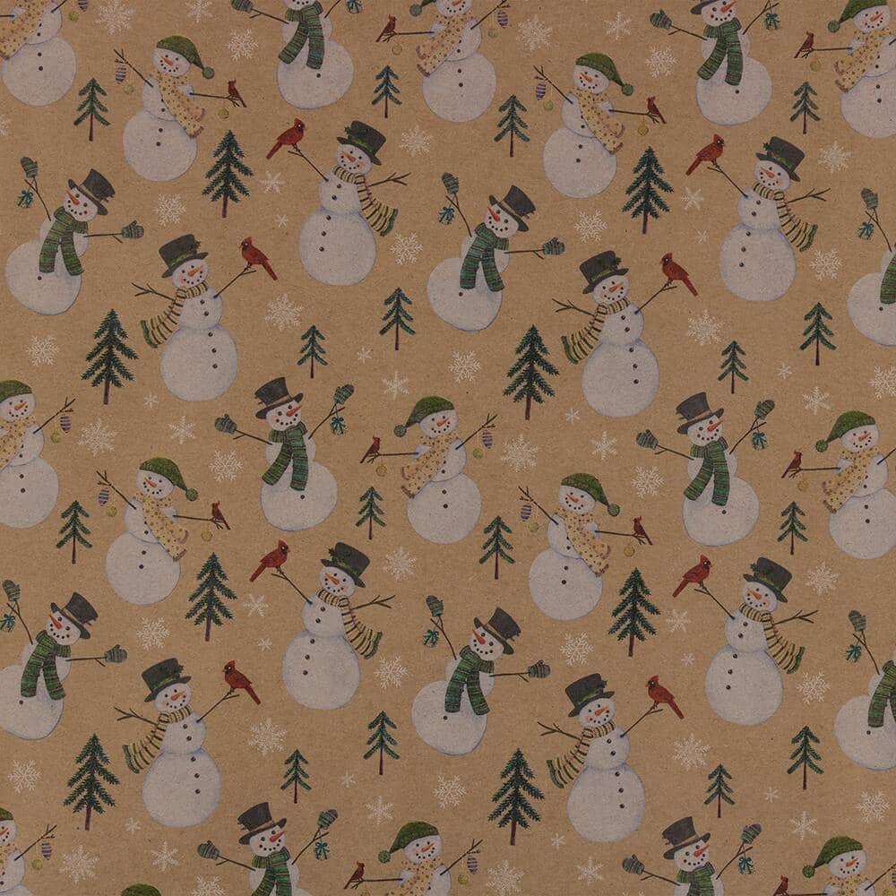 JAM Paper Christmas Kraft Gift Wrap Set, 5ct.