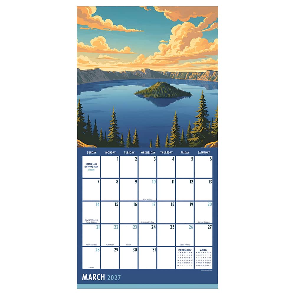 2027 National Parks-Art Mini Calendar