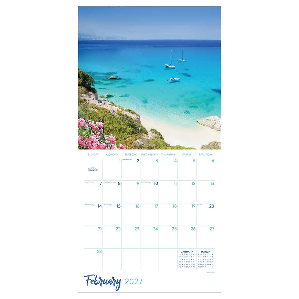 2027 Tropical Beaches Wall Calendar