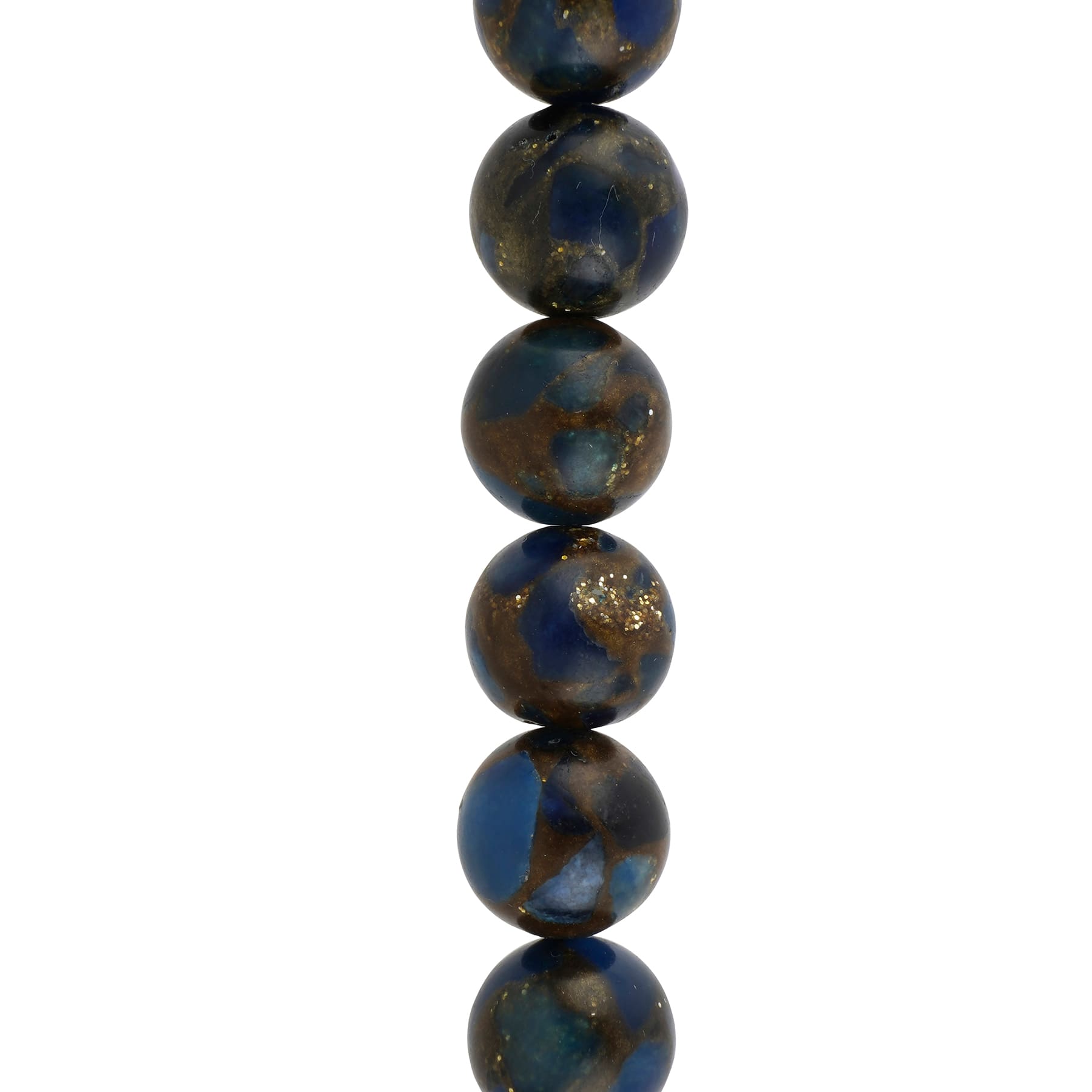 12 Pack: Blue Marbled Impression Jasper Round Beads, 10mm by Bead Landing™